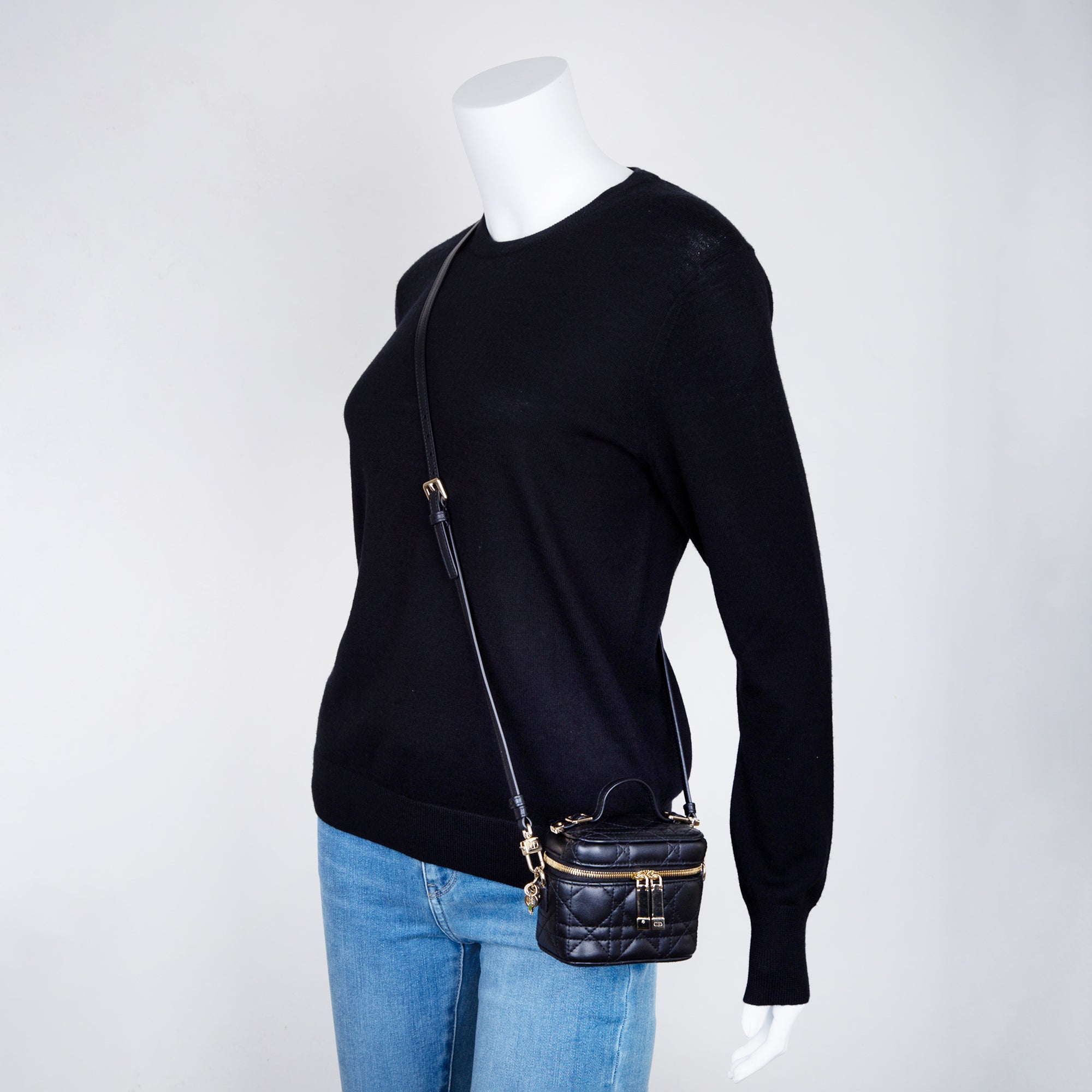 Christian Dior 2021 Micro Lady Dior Vanity Case w/ Strap & Box