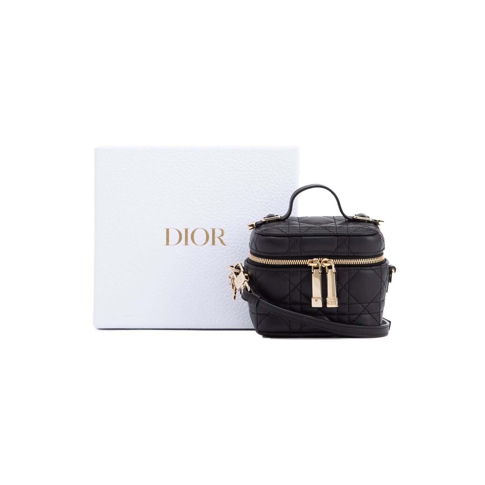 Christian Dior 2021 Micro Lady Dior Vanity Case w/ Strap & Box — Oliver