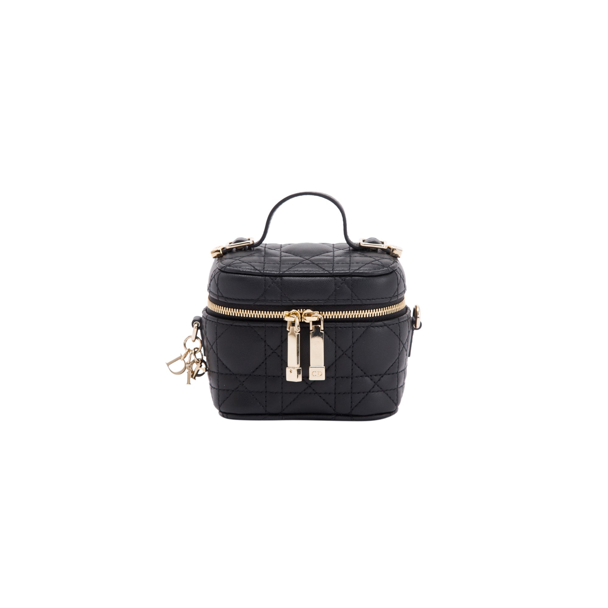 Christian Dior 2021 Micro Lady Dior Vanity Case w/ Strap & Box