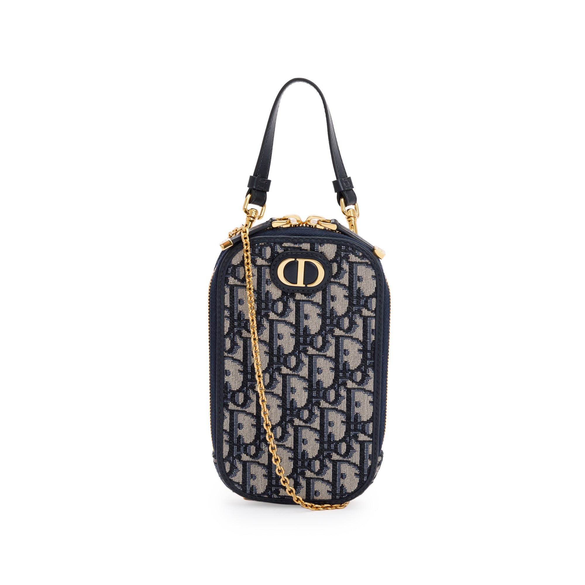 Christian Dior 2021 Oblique 30 Montaigne Phone Holder w/ Straps