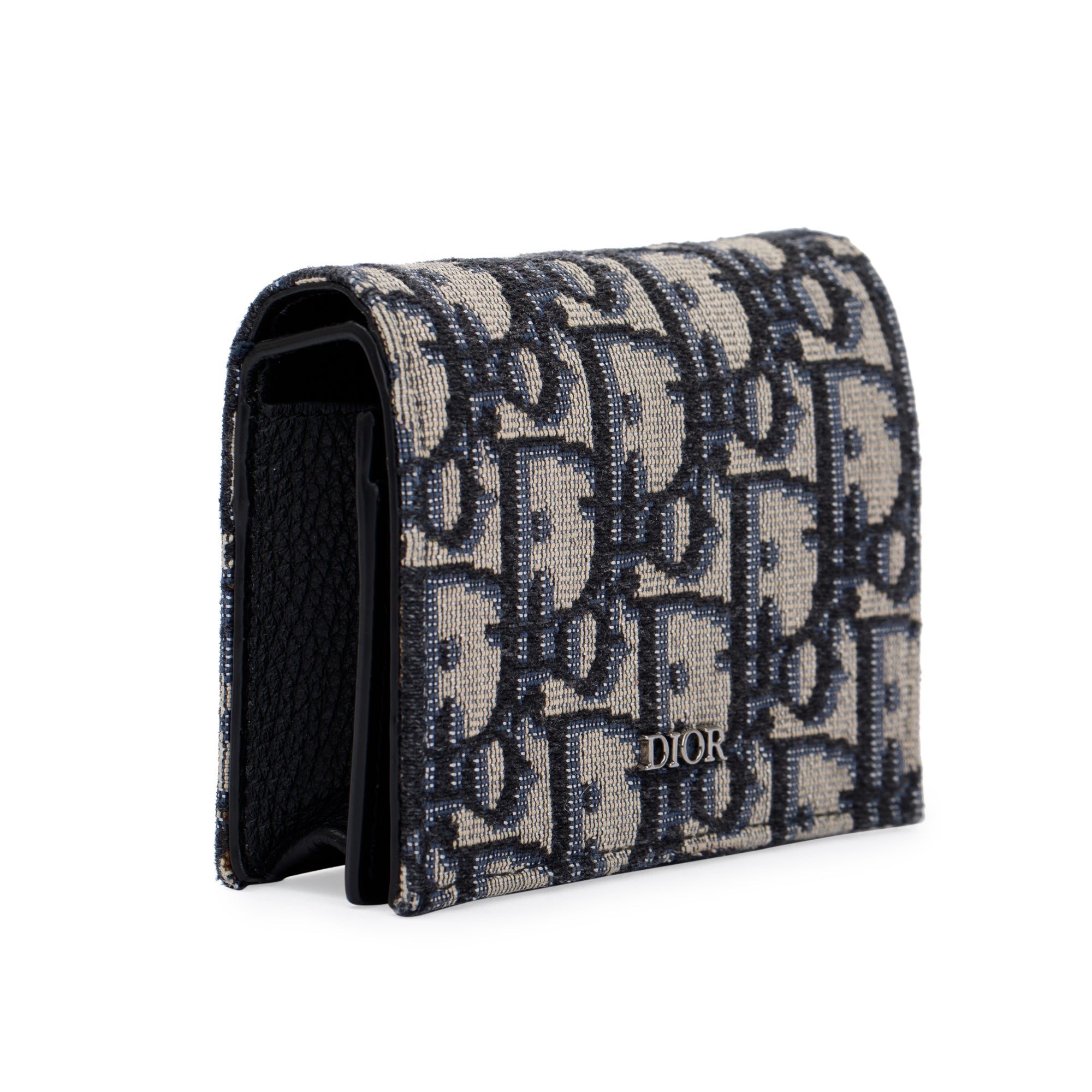 Christian Dior 2021 Oblique Jacquard Nano Flap Card Case w/ Box