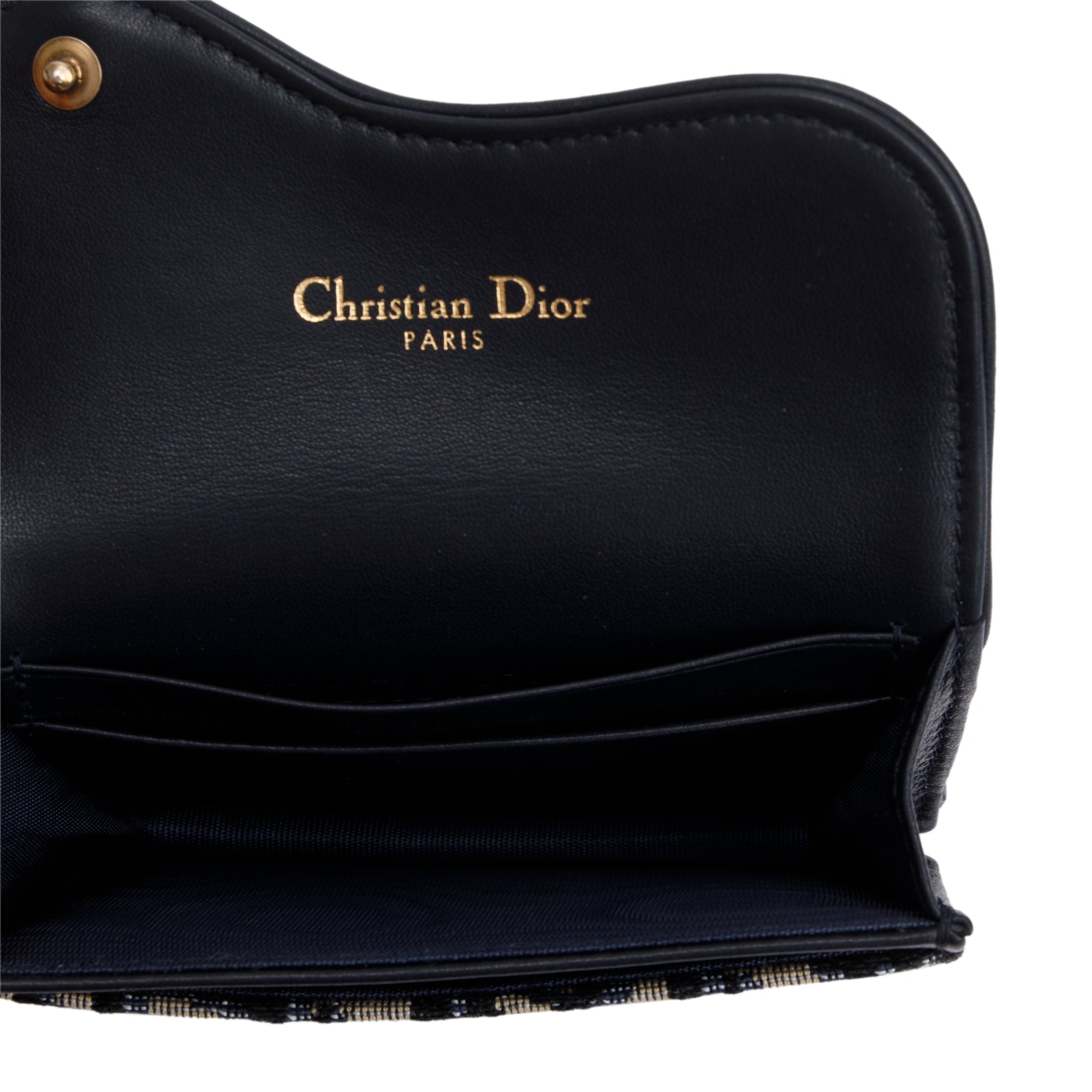 Christian Dior 2021 Oblique Saddle Bloom Flap Card Holder