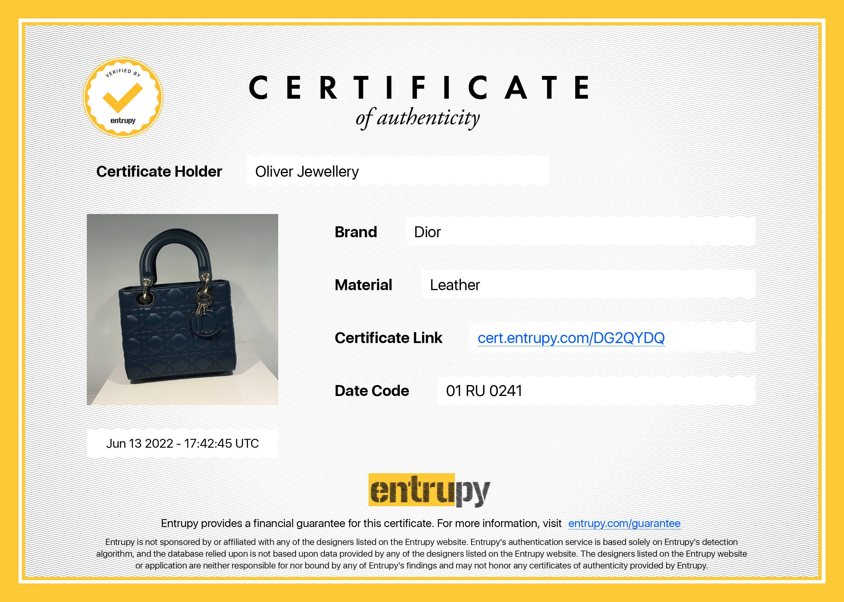 Christian Dior 2021 Small My Lady Dior Lucky Badges Bag w/ Box