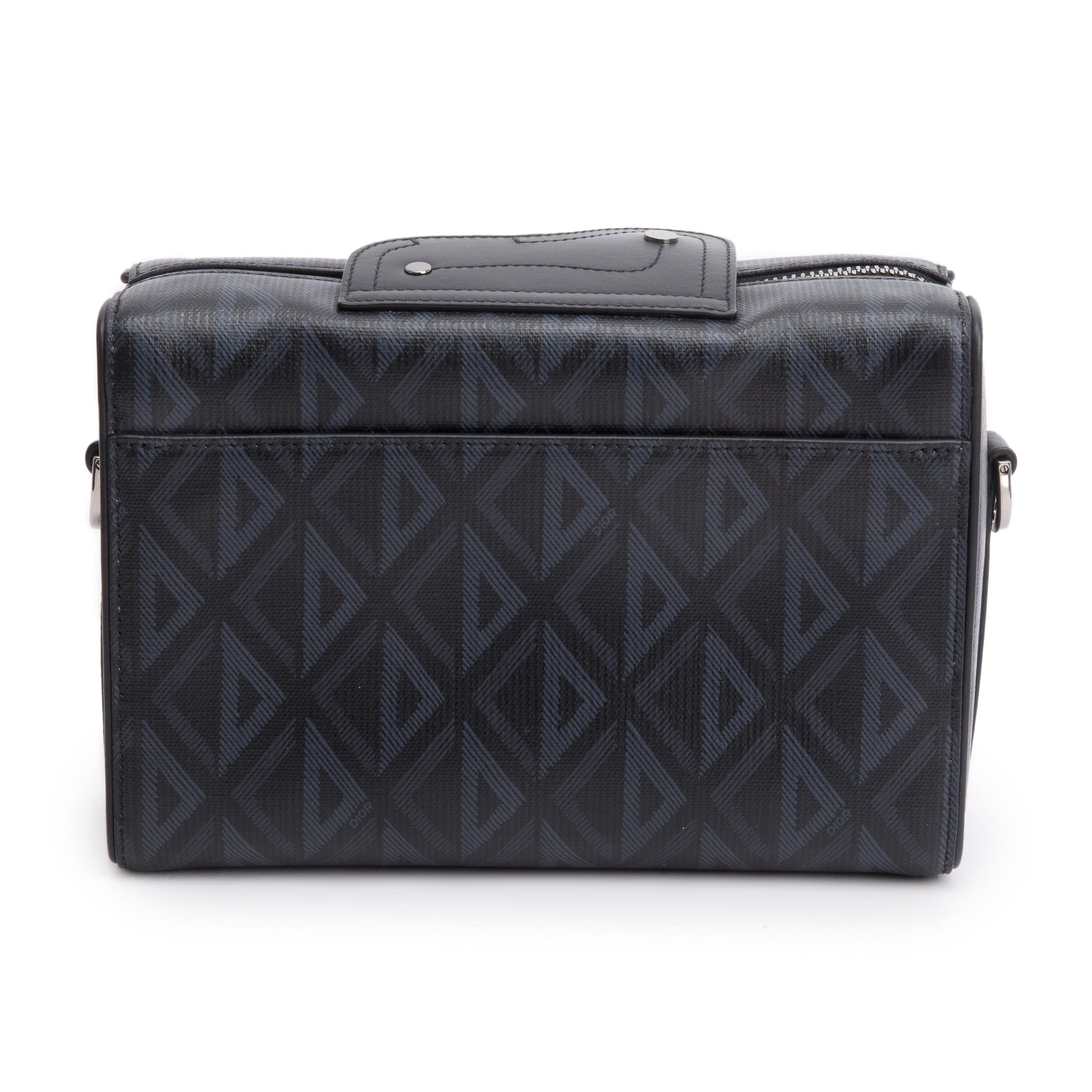 Christian Dior 2022 Black CD Diamond Coated Canvas Lingot 22 w/ Strap & Authenticity Card