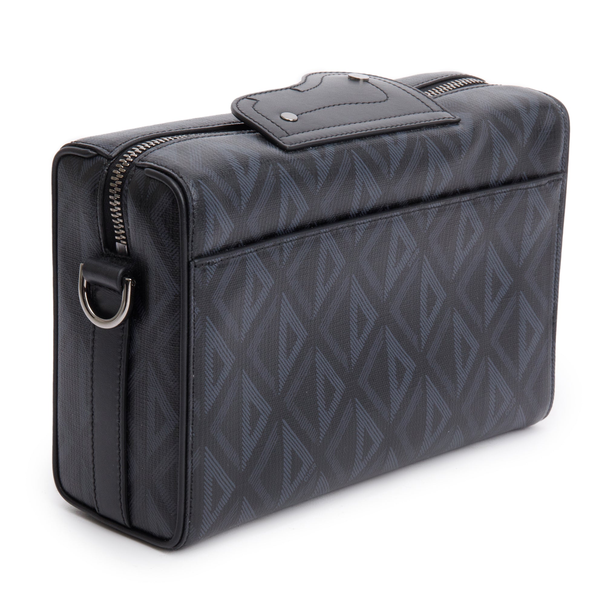 Christian Dior 2022 Black CD Diamond Coated Canvas Lingot 22 w/ Strap & Authenticity Card