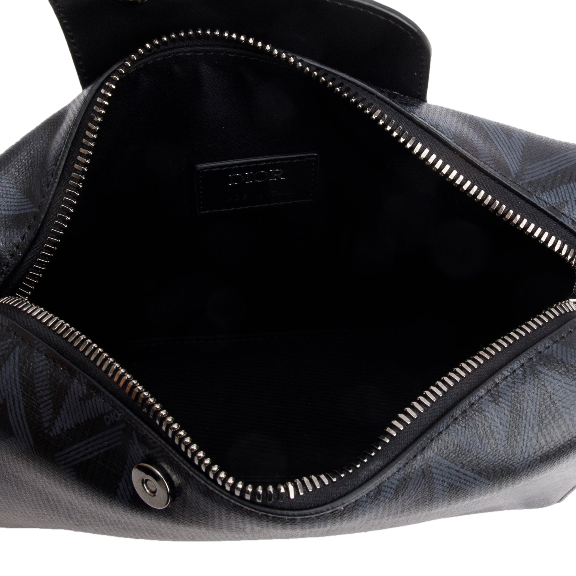 Christian Dior 2022 Black CD Diamond Coated Canvas Lingot 22 w/ Strap & Authenticity Card