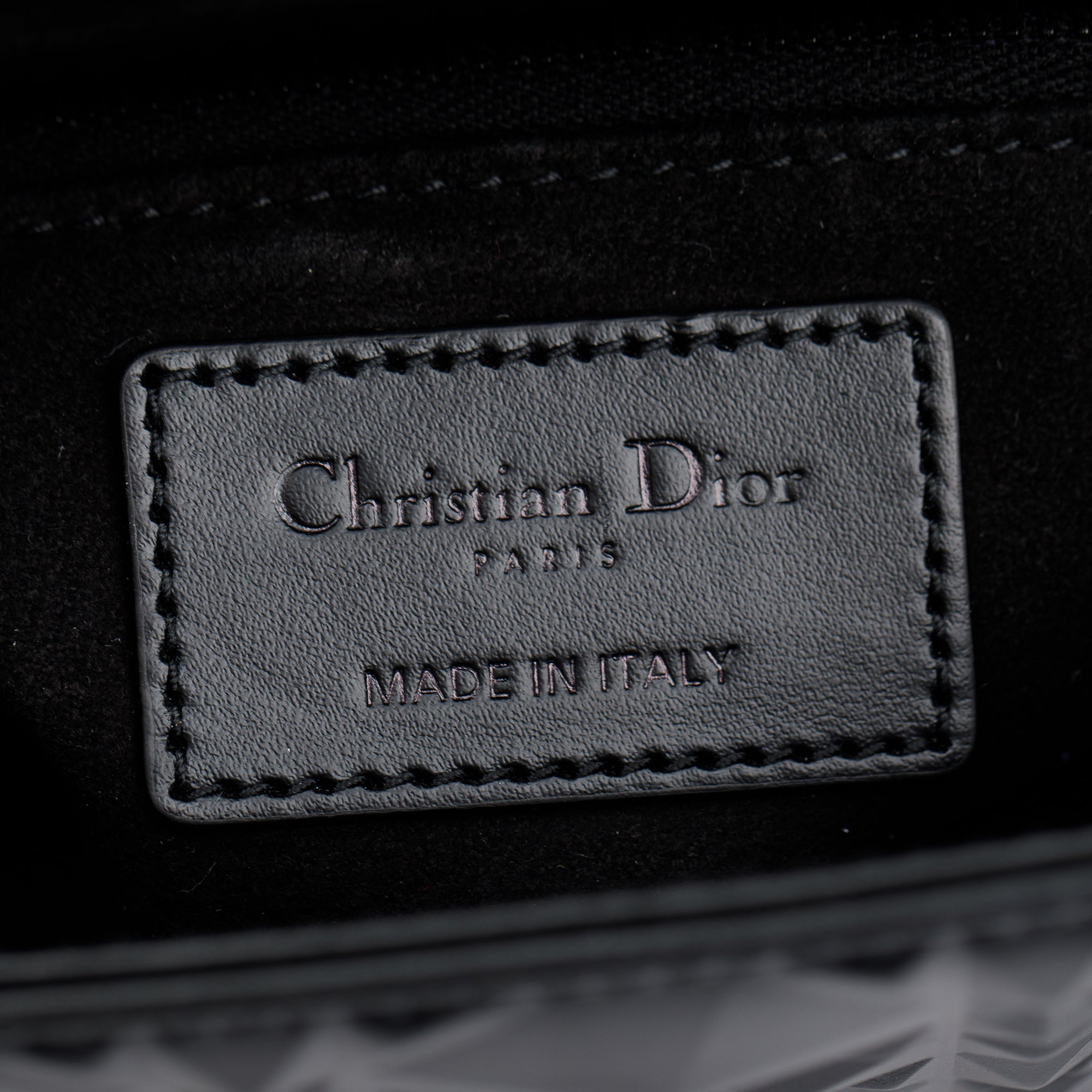 Christian Dior 2022 Black Diamond Motif Cannage Leather Small Lady Dior My Abcdior Bag w/ Strap & Authenticity Card