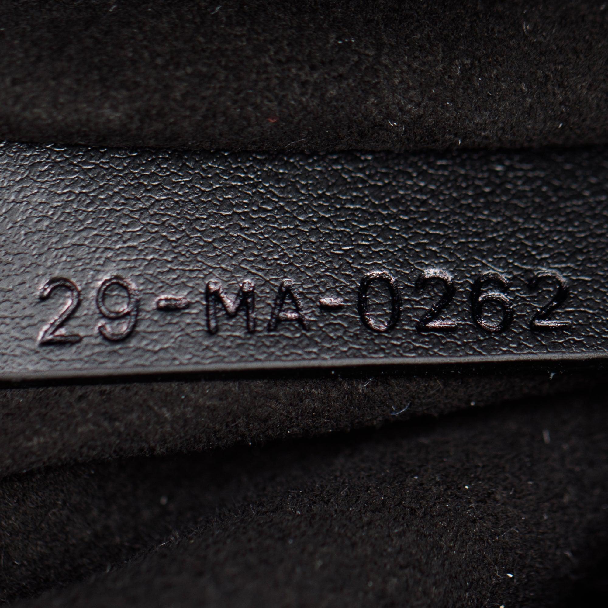 Christian Dior 2022 Black Diamond Motif Cannage Leather Small Lady Dior My Abcdior Bag w/ Strap & Authenticity Card