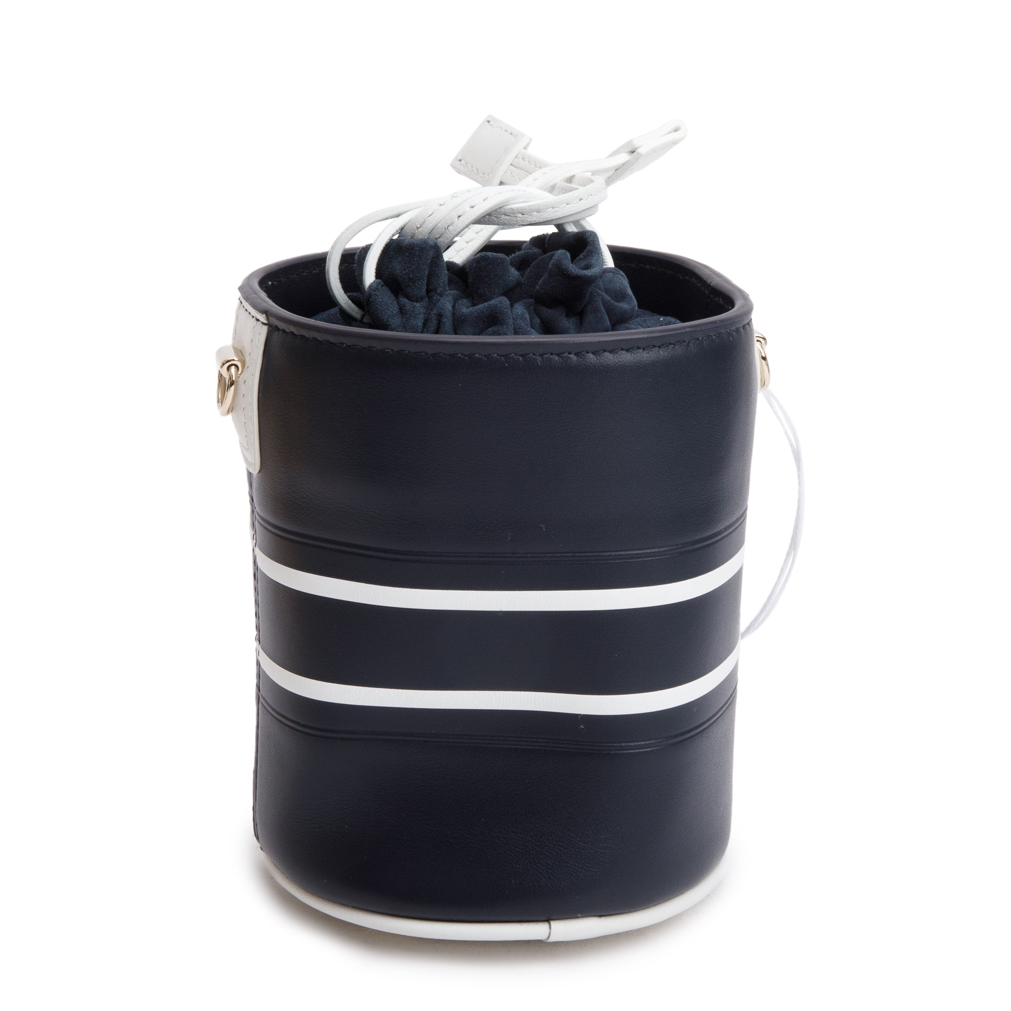 Christian Dior 2022 Black Lambskin Leather Micro Vibe Drawstring Bucket Bag w/ Straps & Authenticity Card