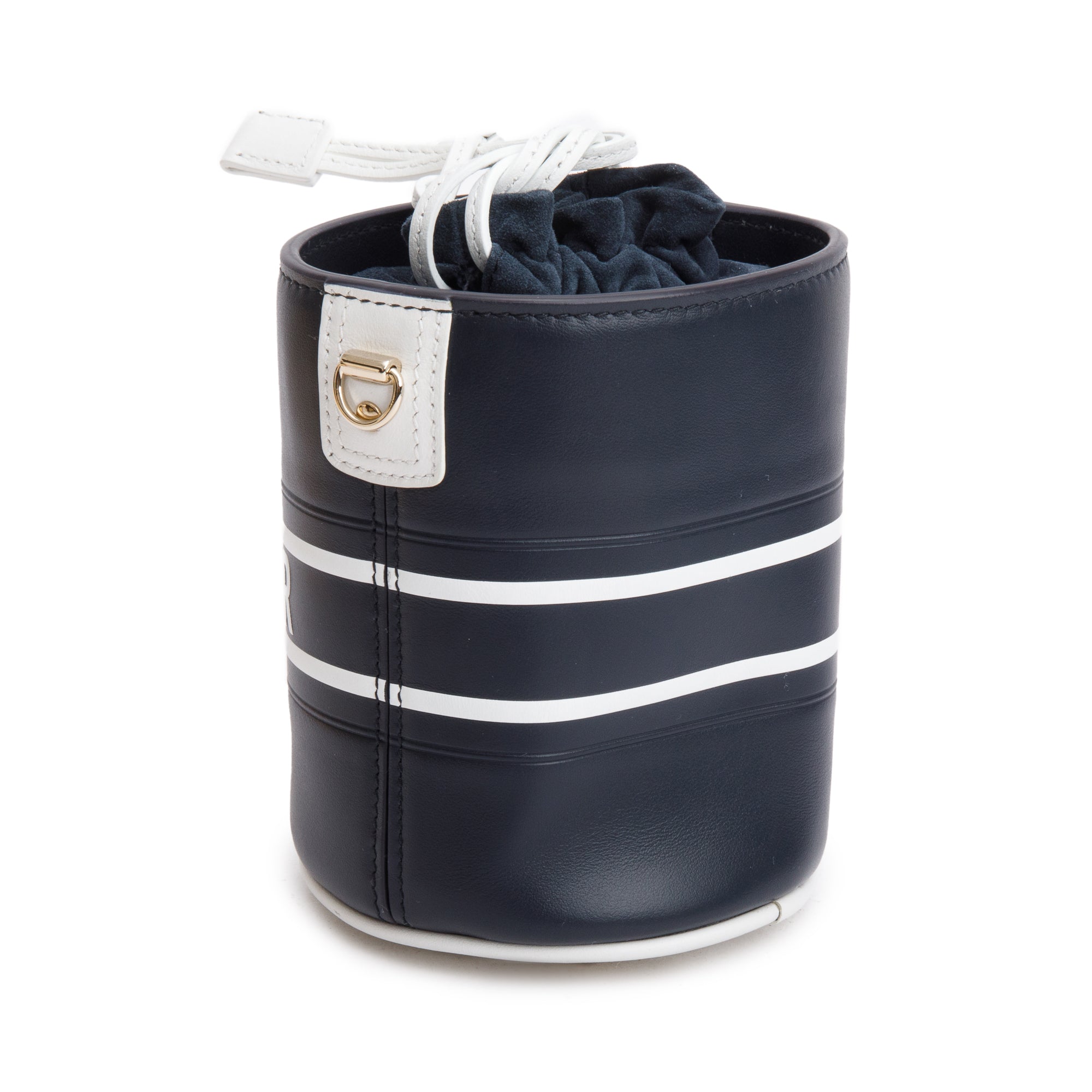 Christian Dior 2022 Black Lambskin Leather Micro Vibe Drawstring Bucket Bag w/ Straps & Authenticity Card