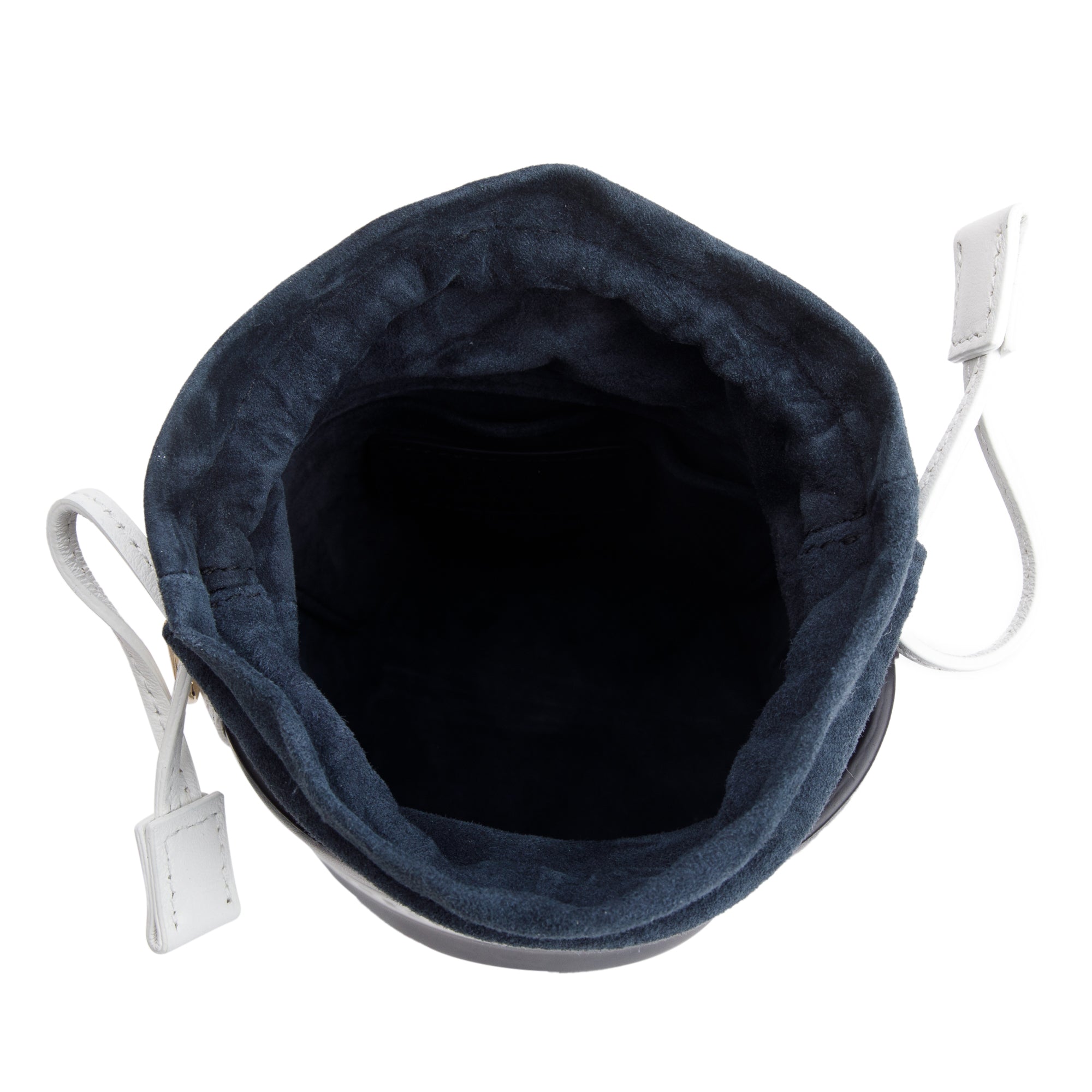 Christian Dior 2022 Black Lambskin Leather Micro Vibe Drawstring Bucket Bag w/ Straps & Authenticity Card