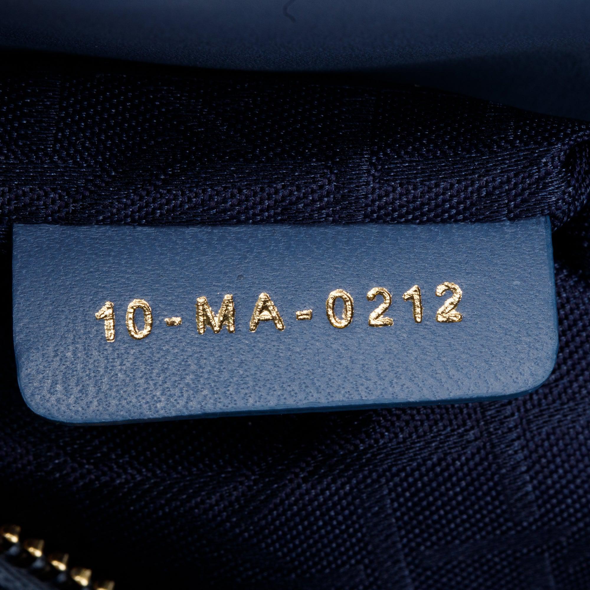 Christian Dior 2022 Blue Cannage Lambskin Leather Small Lady Dior Bag