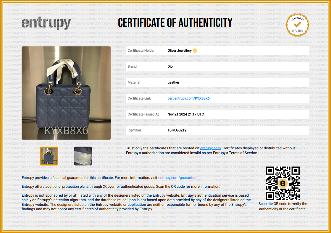 Christian Dior 2022 Blue Cannage Lambskin Leather Small Lady Dior Bag