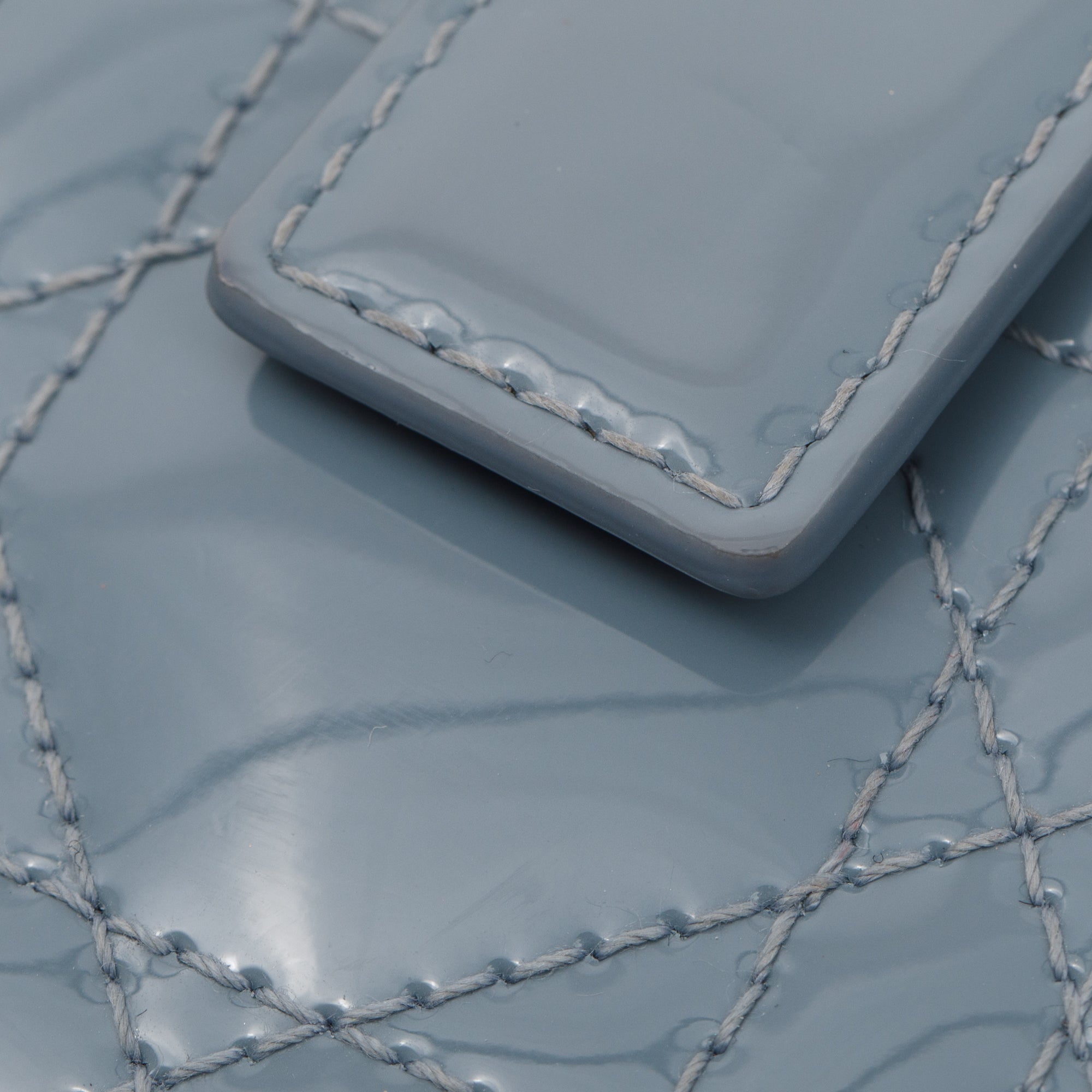 Christian Dior 2022 Blue Patent Leather Lady Dior 5-Gusset Card Holder