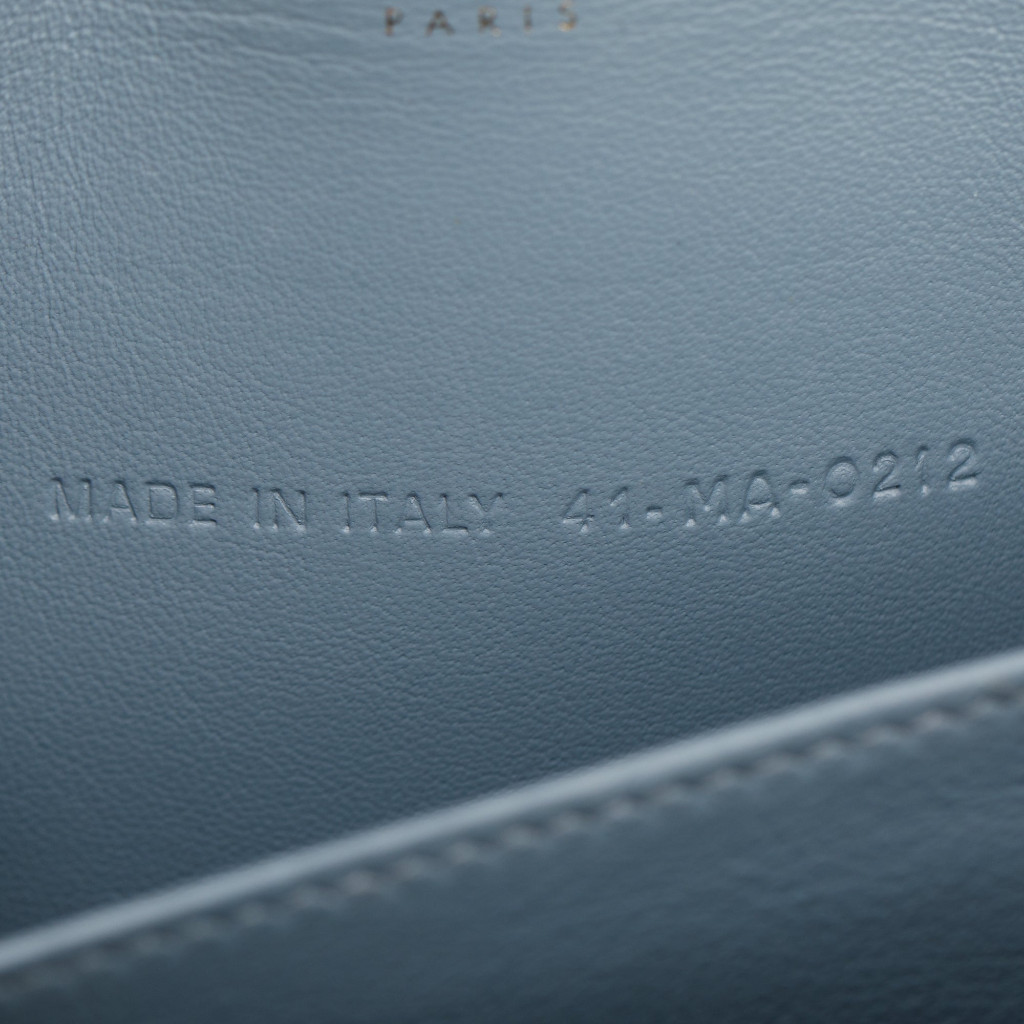 Christian Dior 2022 Cloud Blue Patent Leather Lady Dior Chain Pouch w/ Inserts & Box