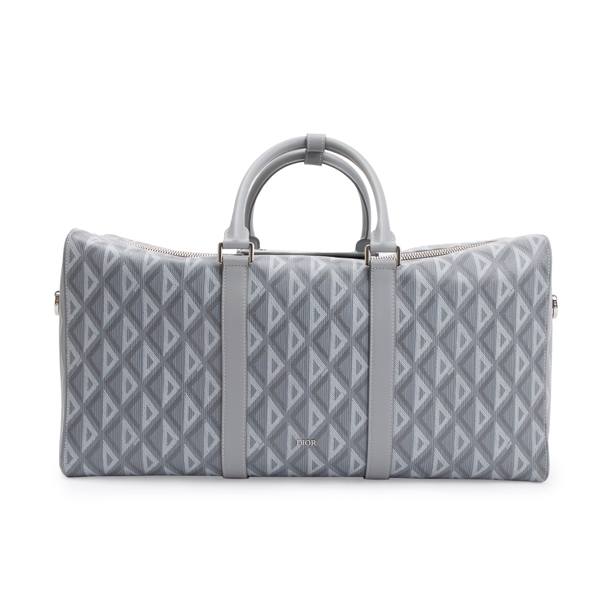Christian Dior 2022 Gray CD Diamond Lingot 50 Duffle Bag w/ Strap