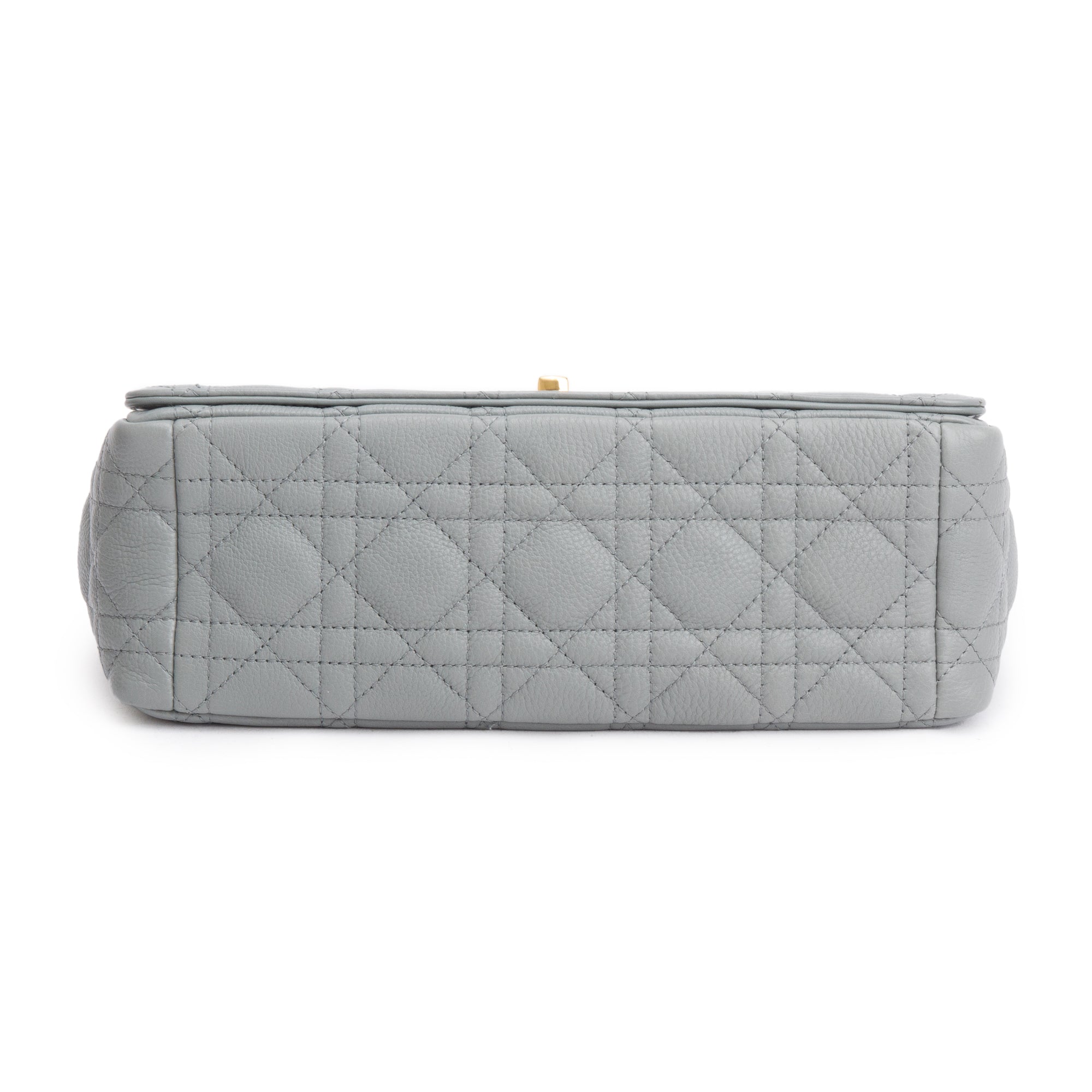 Christian Dior 2022 Grey Supple Cannage Calfskin Leather Medium Dior Caro Bag w/ Authenticity Card