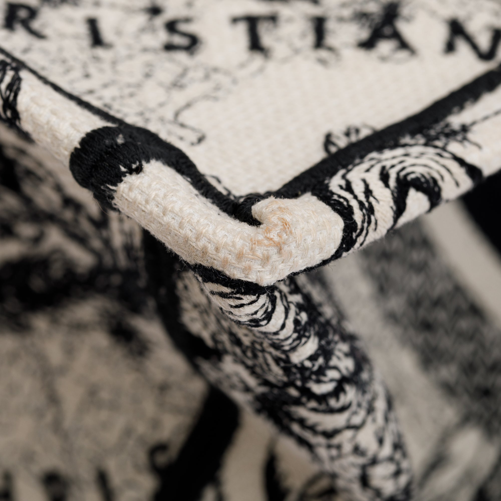 Christian Dior 2022 Latte & Black Toile de Jouy Zodiac Embroidery Small Book Tote