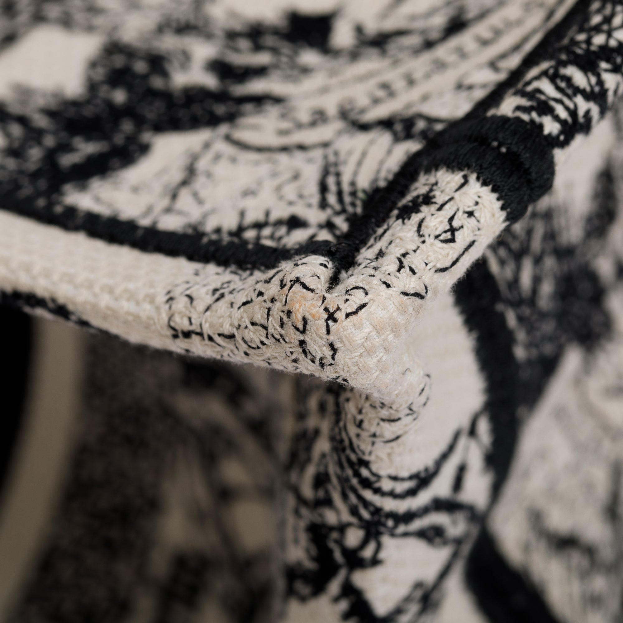 Christian Dior 2022 Latte & Black Toile de Jouy Zodiac Embroidery Small Book Tote