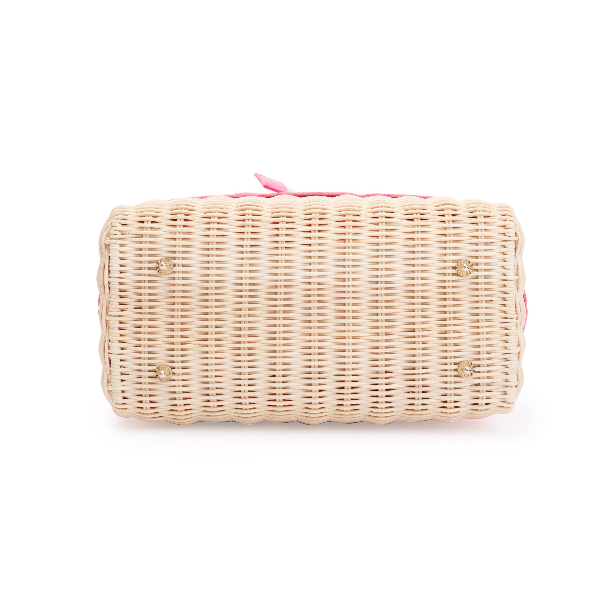 Christian Dior 2022 Natural Wicker Pink Oblique Medium Lady Dior Bag w/ Strap, Box & Authenticity Card