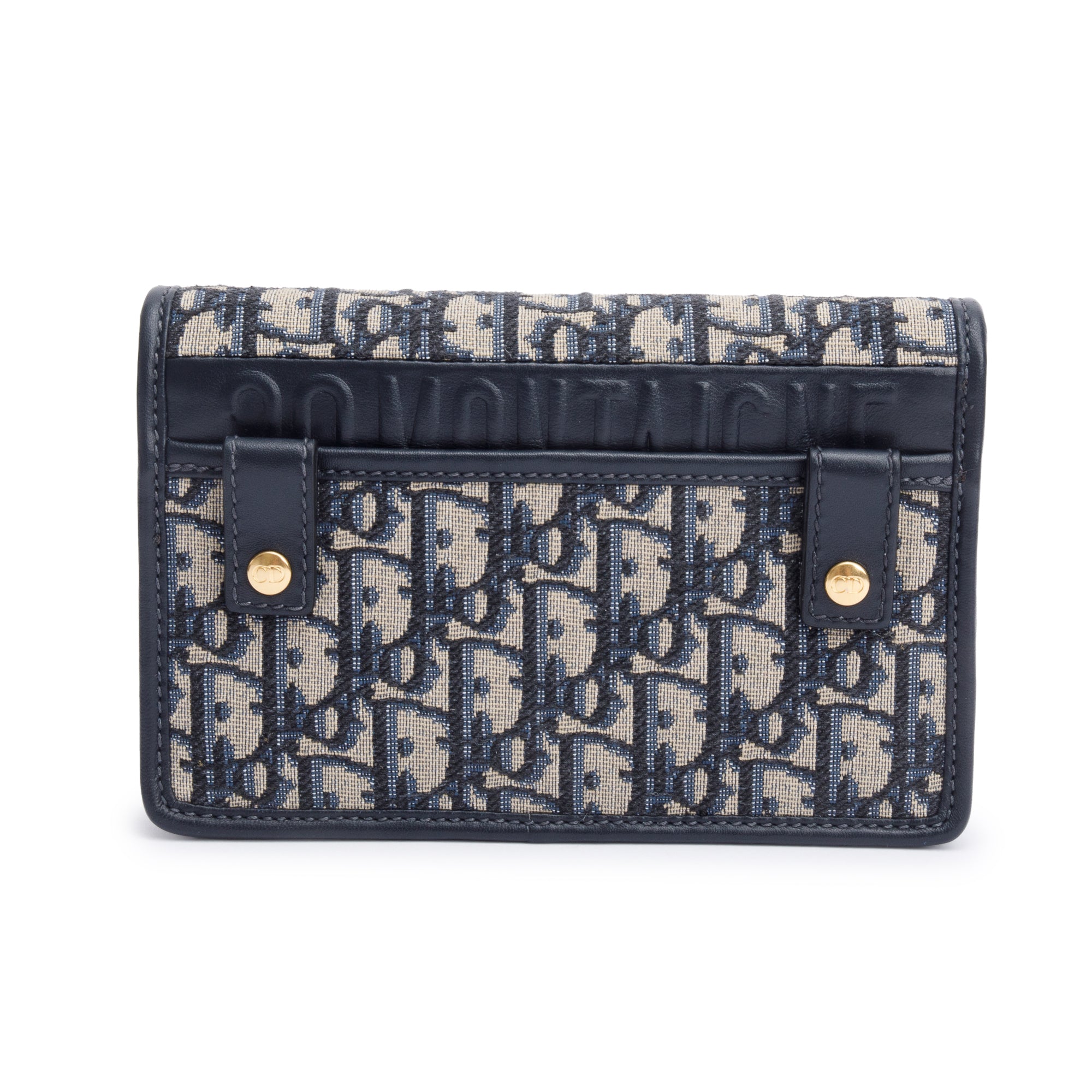 Christian Dior 2022 Navy Oblique 30 Montaigne 2-In-1 Pouch Bag w/ Box & Authenticity Card