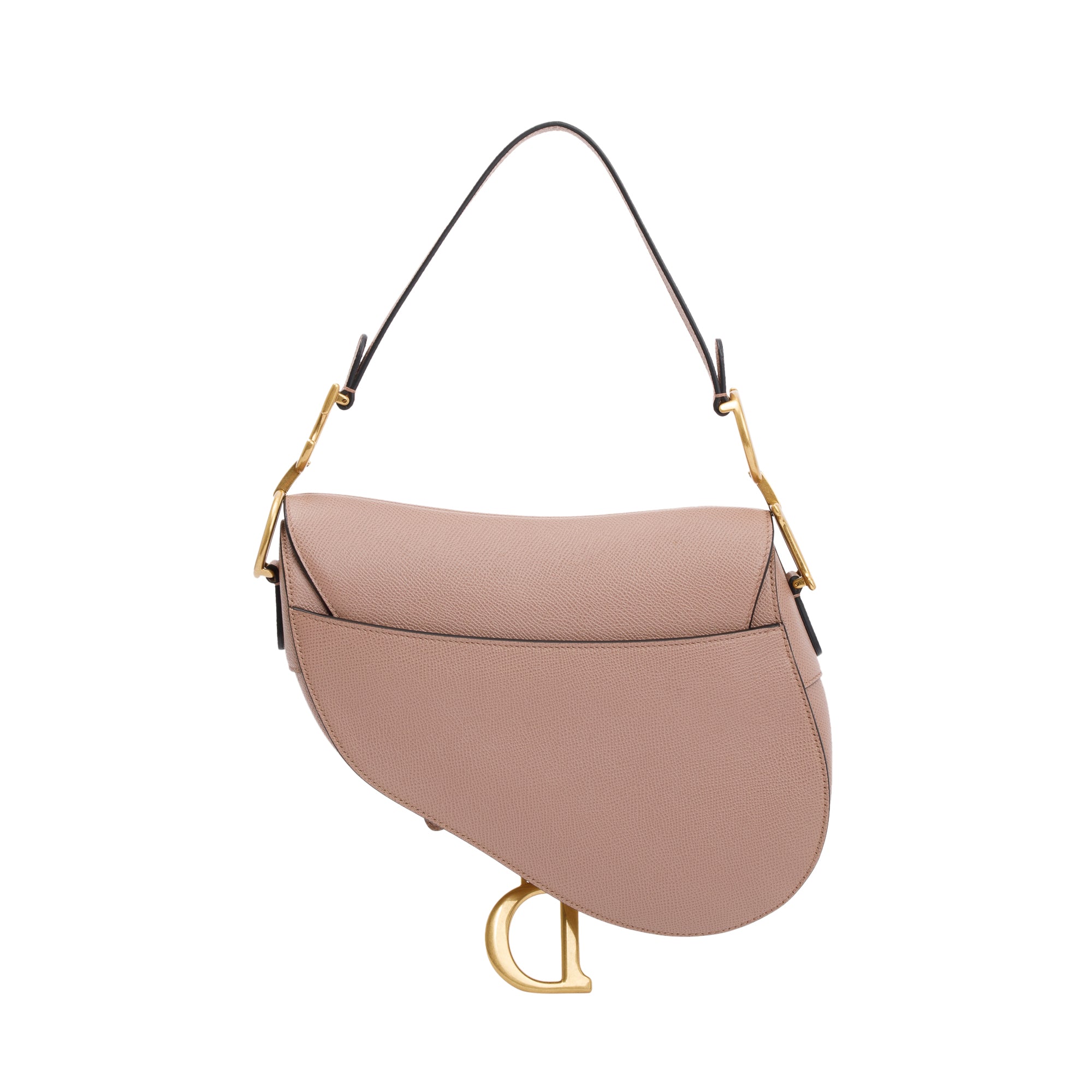 Christian Dior 2022 Neutral Grained Calfskin Leather Medium Saddle Bag