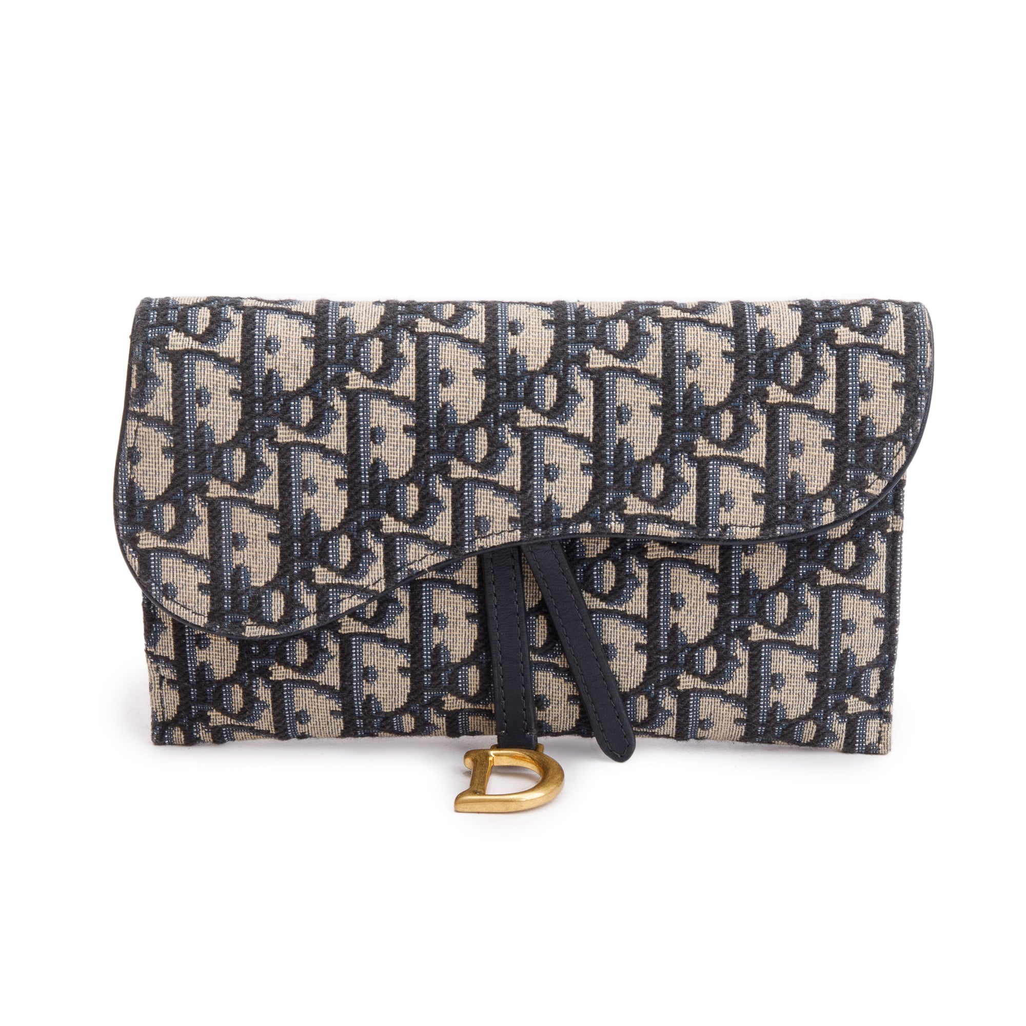 Christian Dior 2022 Oblique Long Saddle Wallet on Chain w/ Box, Receipt & Insert