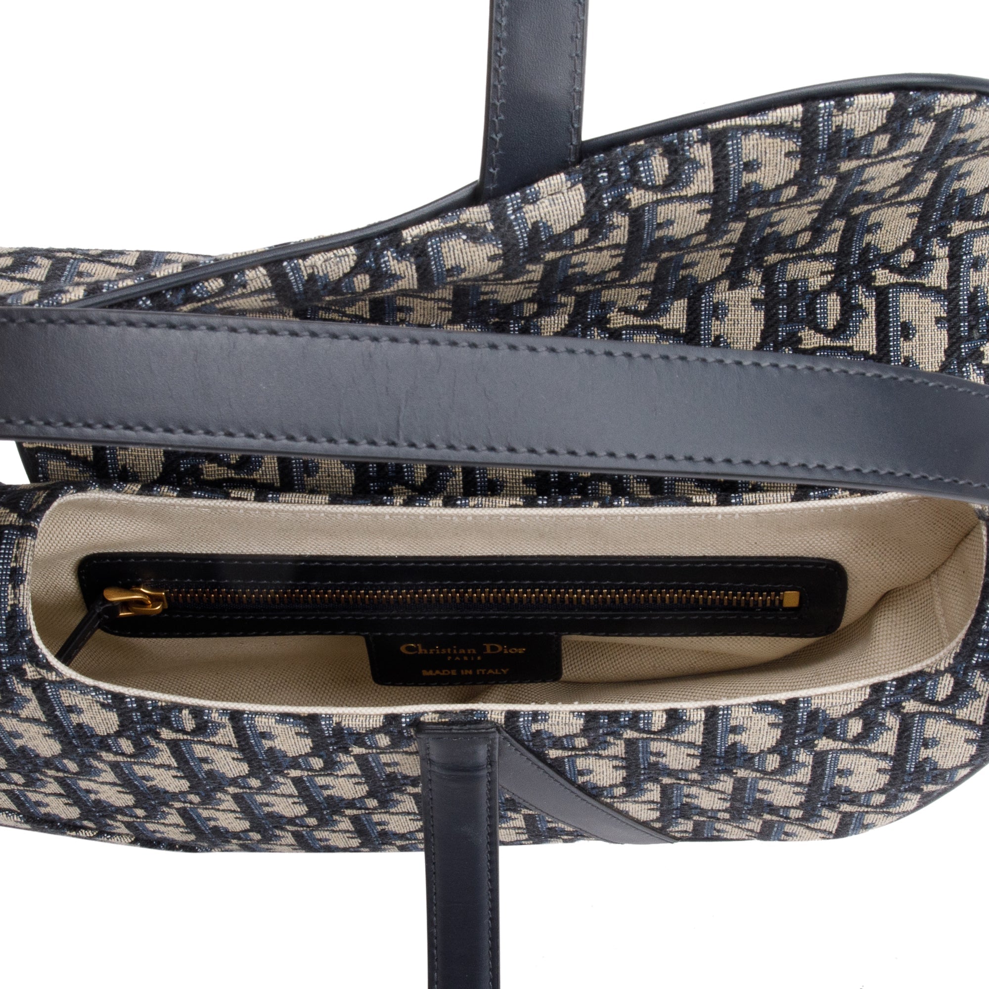 Christian Dior 2022 Oblique Medium Saddle Bag w/ Strap, Box & Authenticity Card