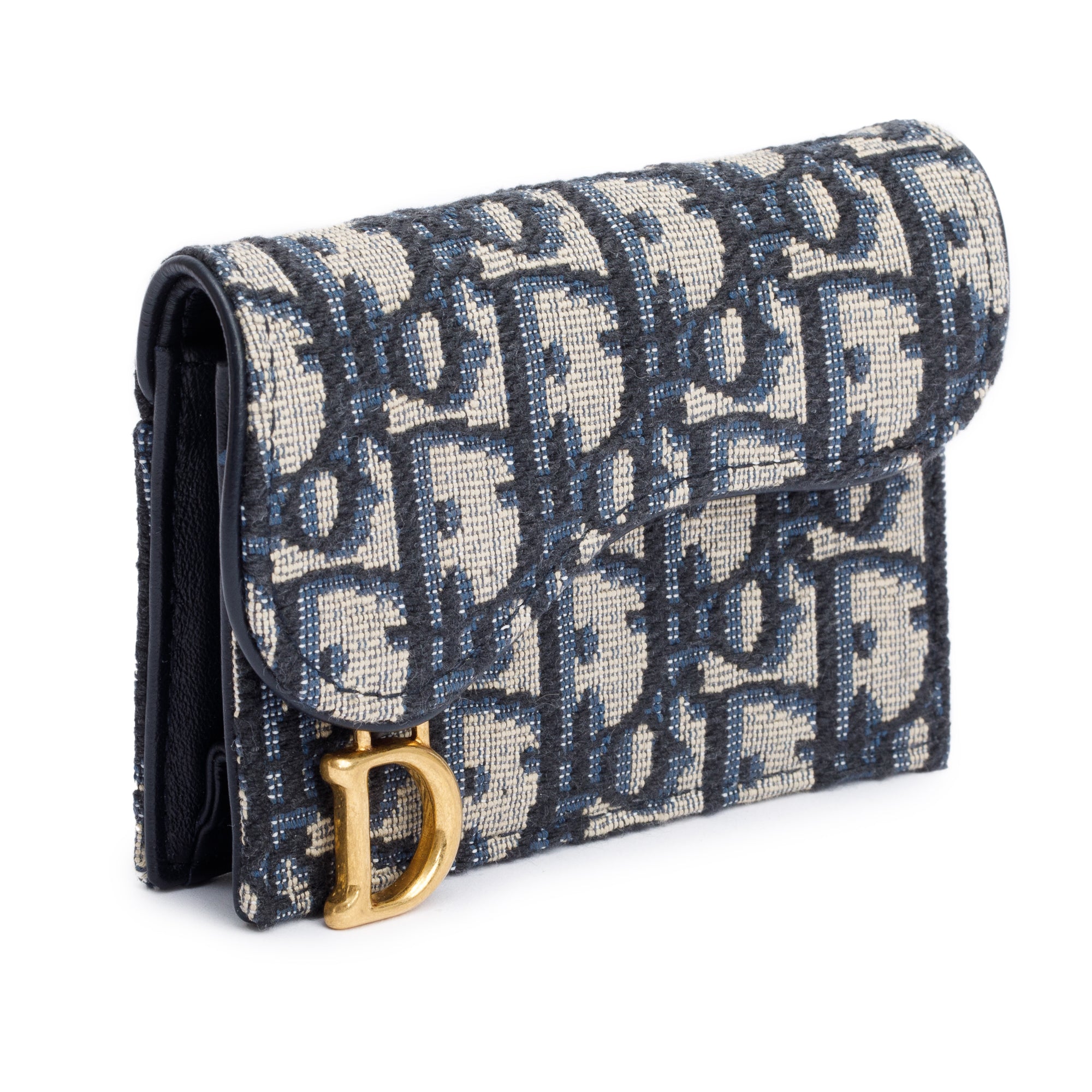 Christian Dior 2022 Oblique Saddle Bloom Flap Card Holder