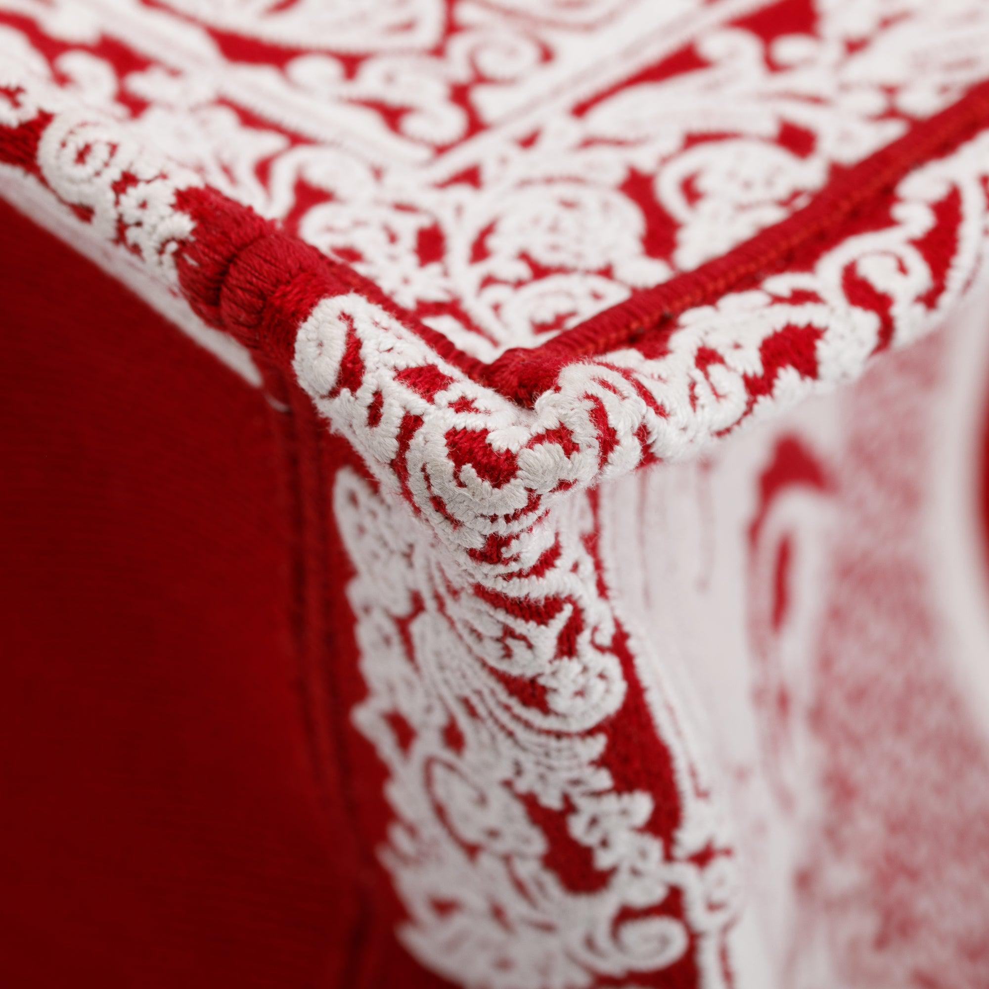 Christian Dior 2022 Red & White Bandana Embroidery Medium Book Tote