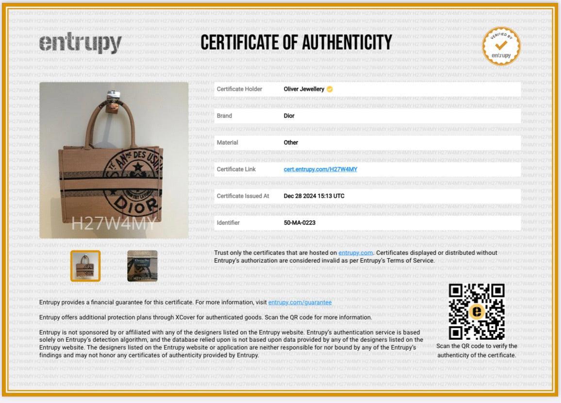 Christian Dior 2023 Beige Canvas L'Union Fait La Force Medium Book Tote w/ Authenticity Card