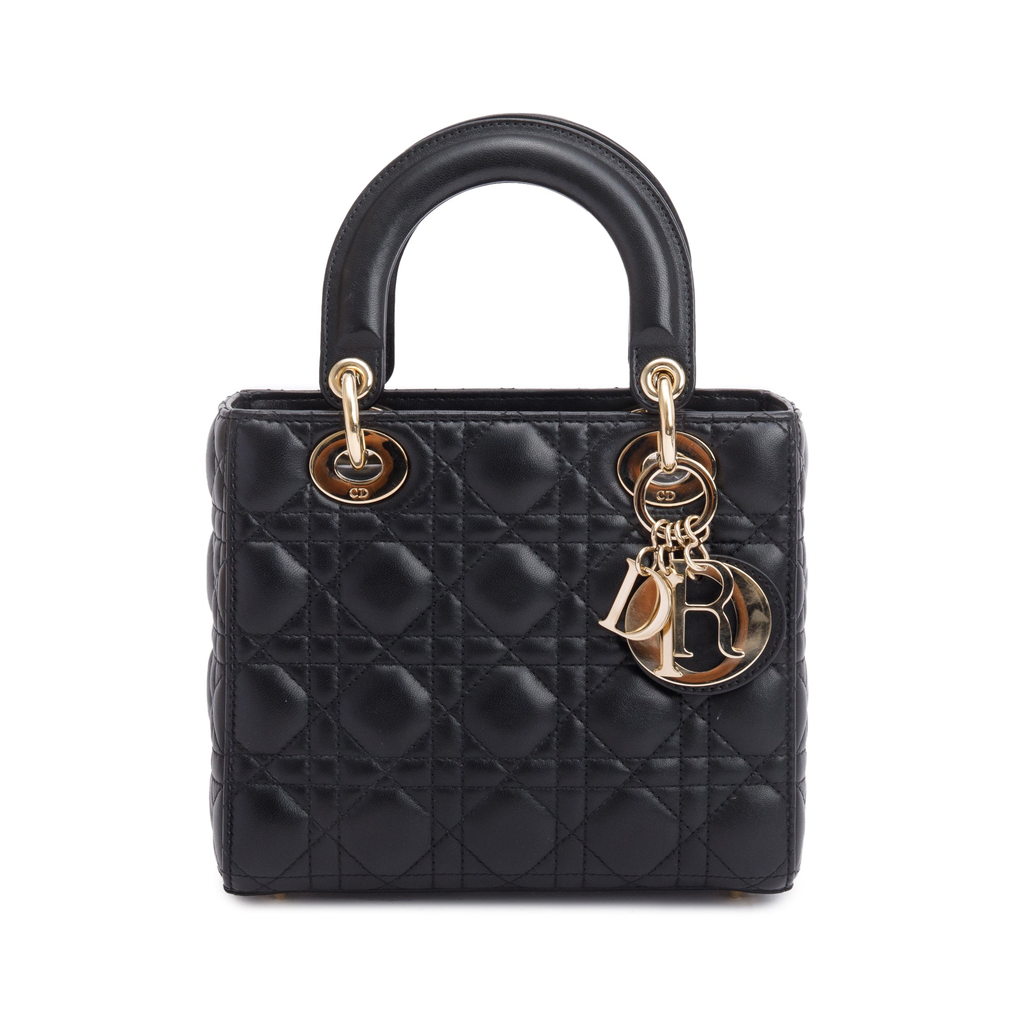 未使用！LADY DIOR 003 Christian Dior 2023 Black Cannage Lambskin Leather Small Lady Dior