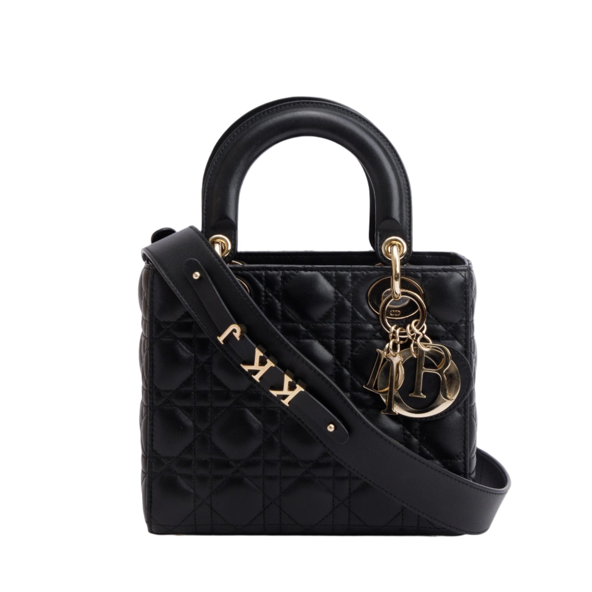 Christian Dior 2023 Black Cannage Lambskin Leather Small Lady Dior