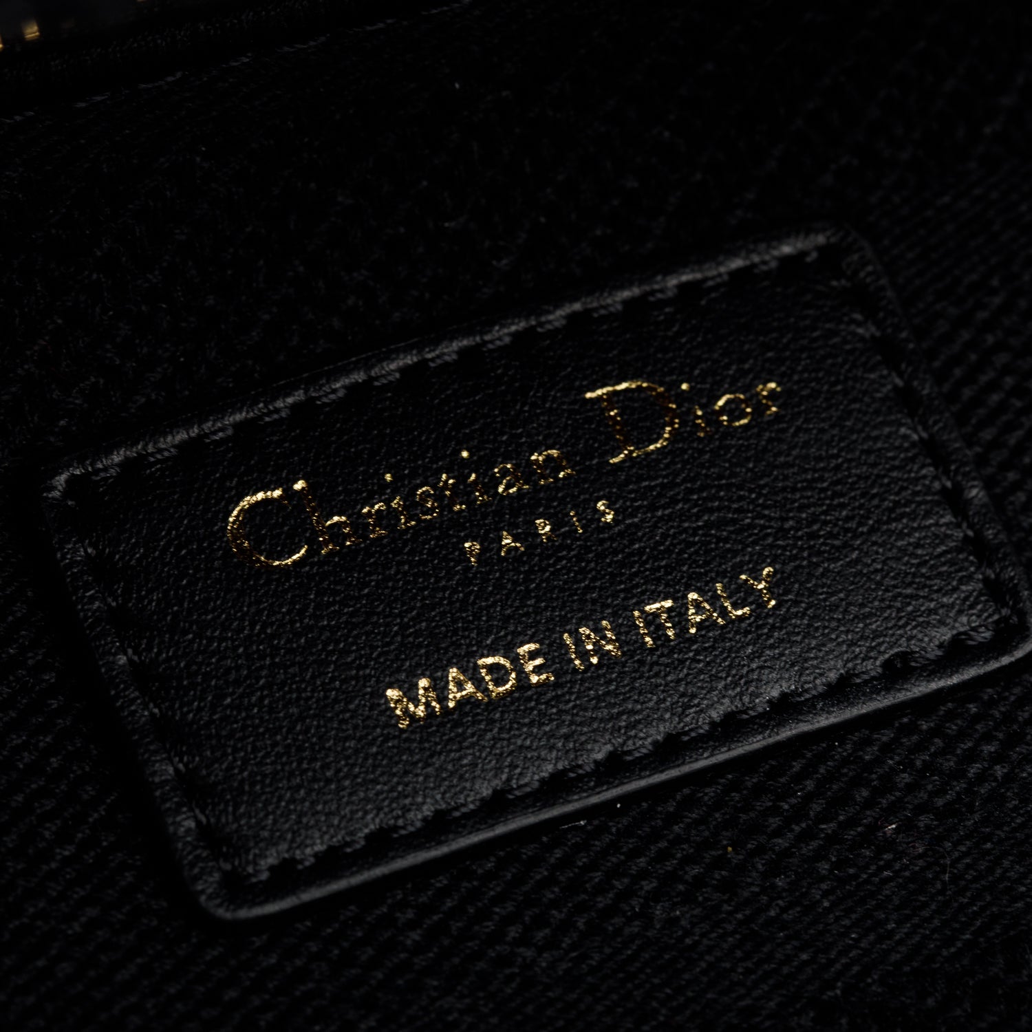 Christian Dior 2023 Black Canvas Medium Lady D-Lace Bag w/ Strap & Box