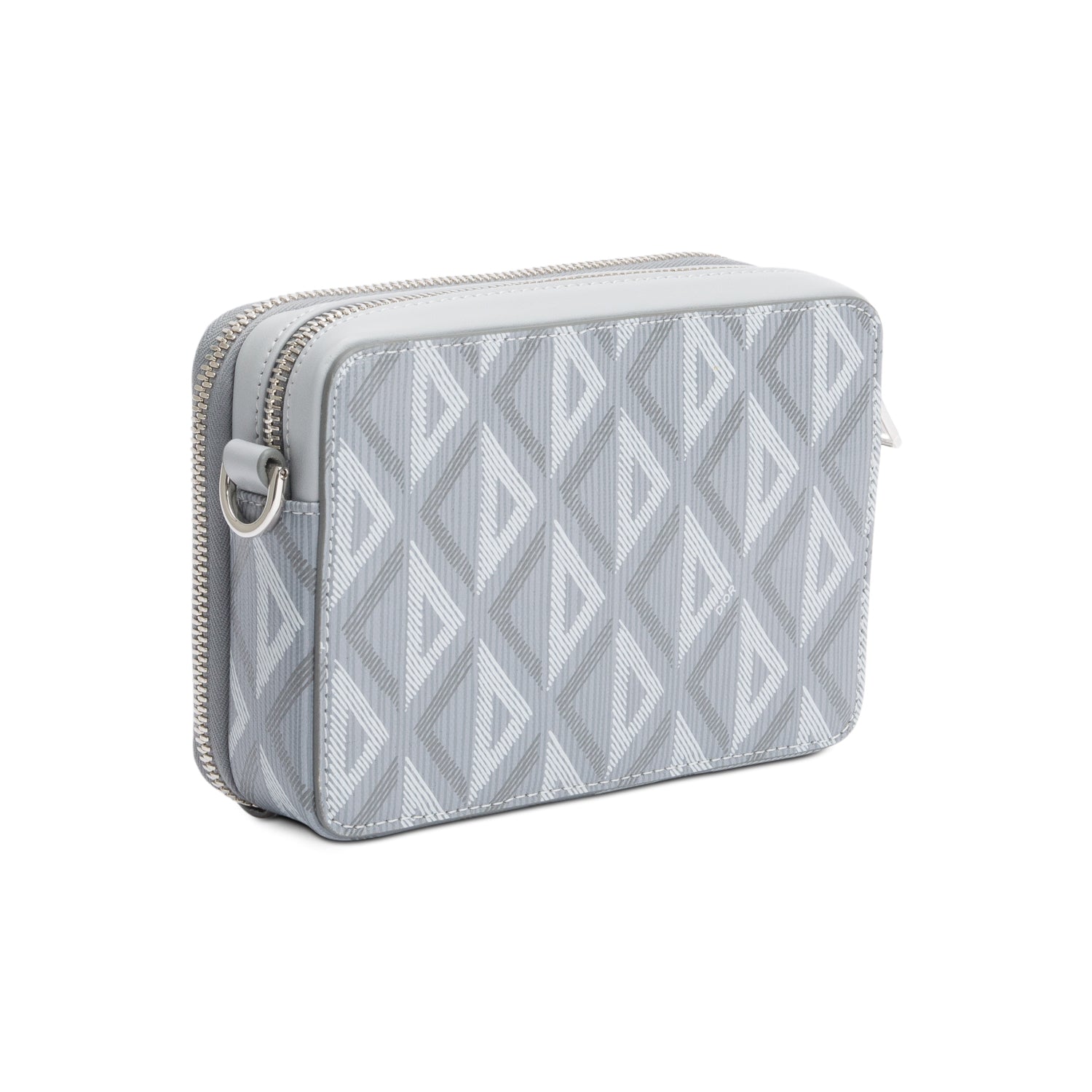 Christian Dior 2023 Grey CD Diamond Coated Canvas Crossbody Pouch w/ Strap