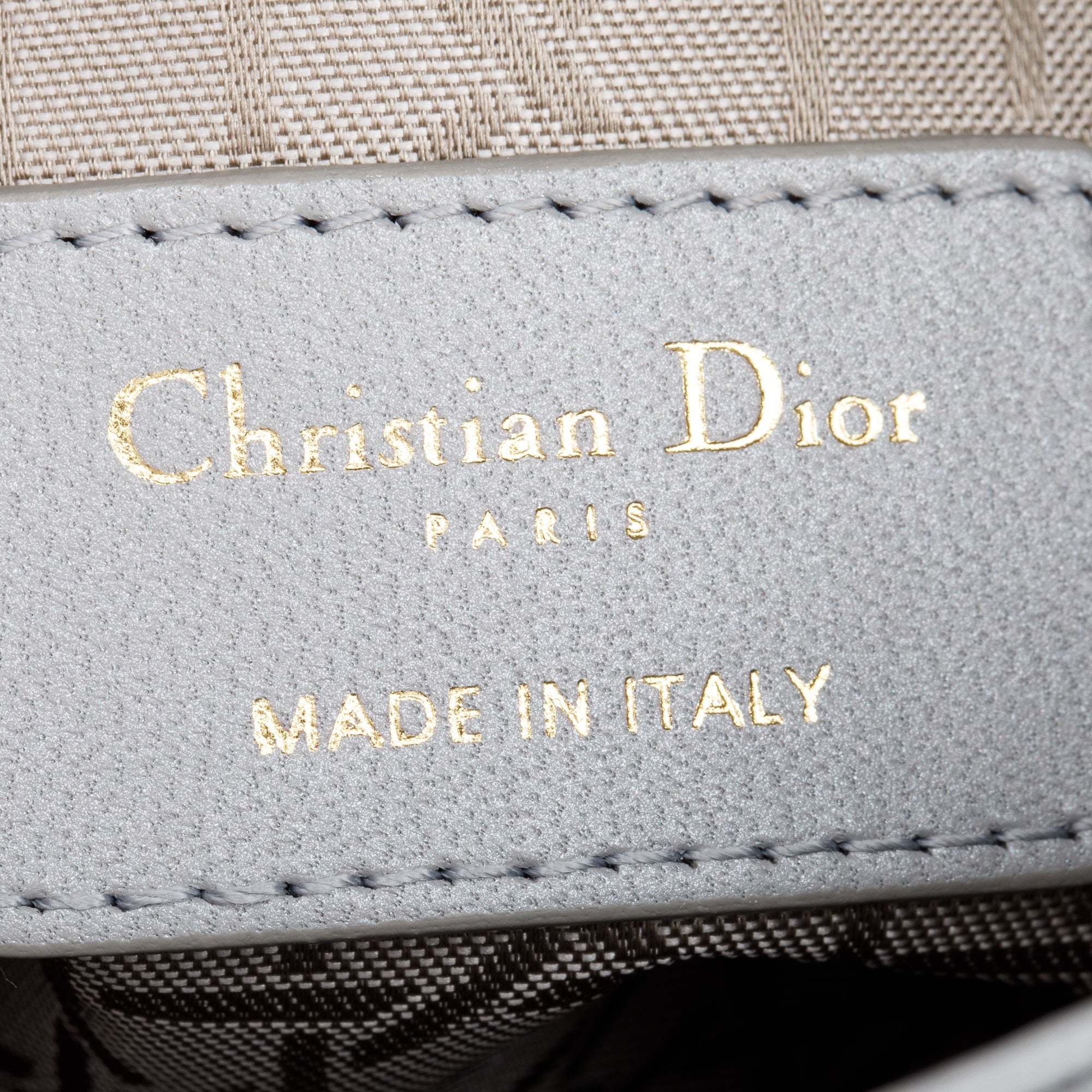 Christian Dior 2023 Grey Cannage Leather Mini Lady Dior Bag