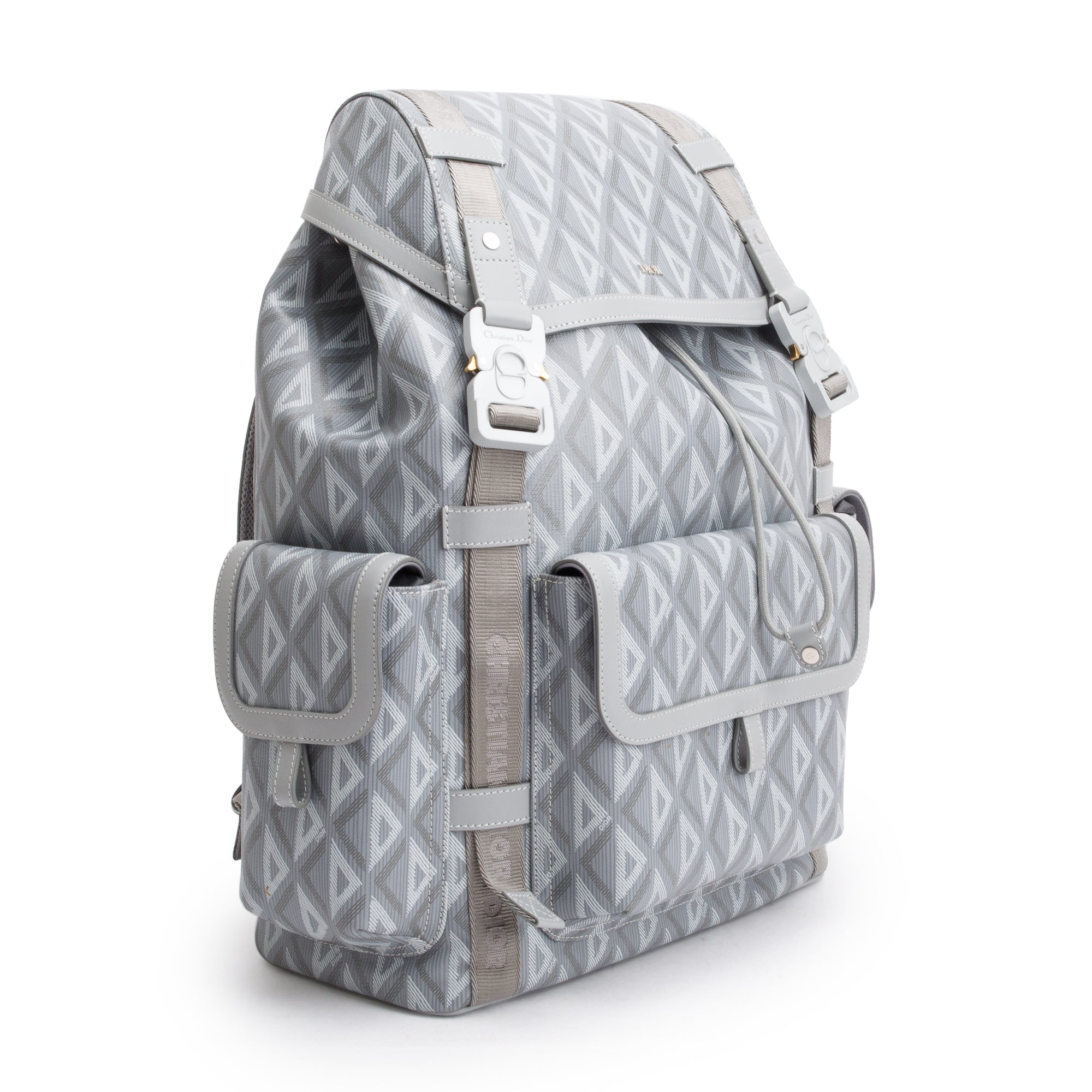 Christian Dior 2023 Grey Diamond Canvas Hit The Road Backpack w/ Box & Receipt