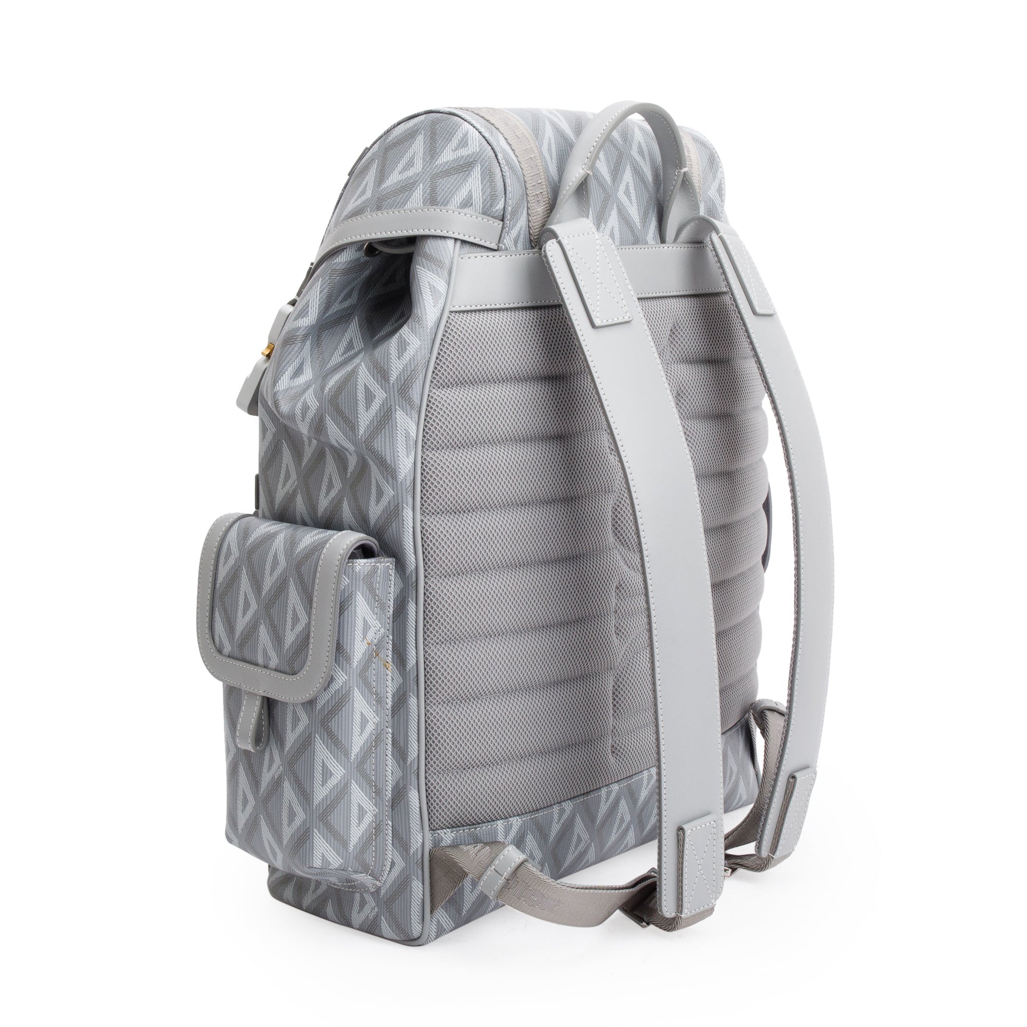 Christian Dior 2023 Grey Diamond Canvas Hit The Road Backpack w/ Box & Receipt