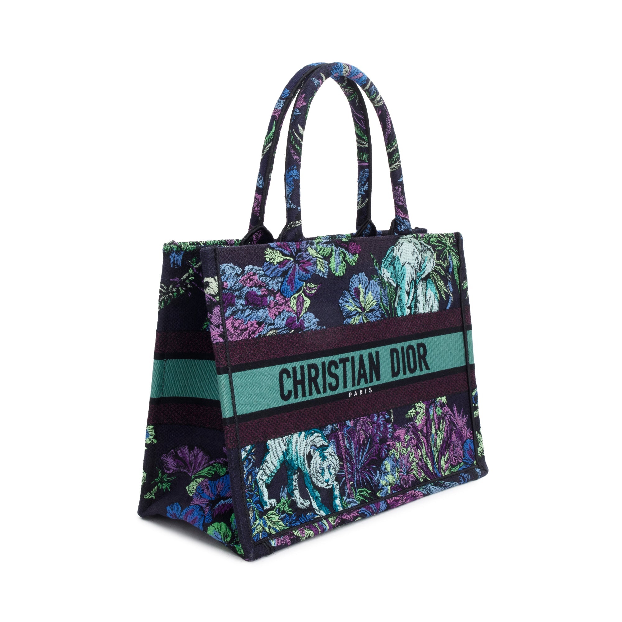 Christian Dior 2023 Medium Multicolor Toile de Jouy Voyage Embroidery Canvas Book Tote w/ Box & Receipt