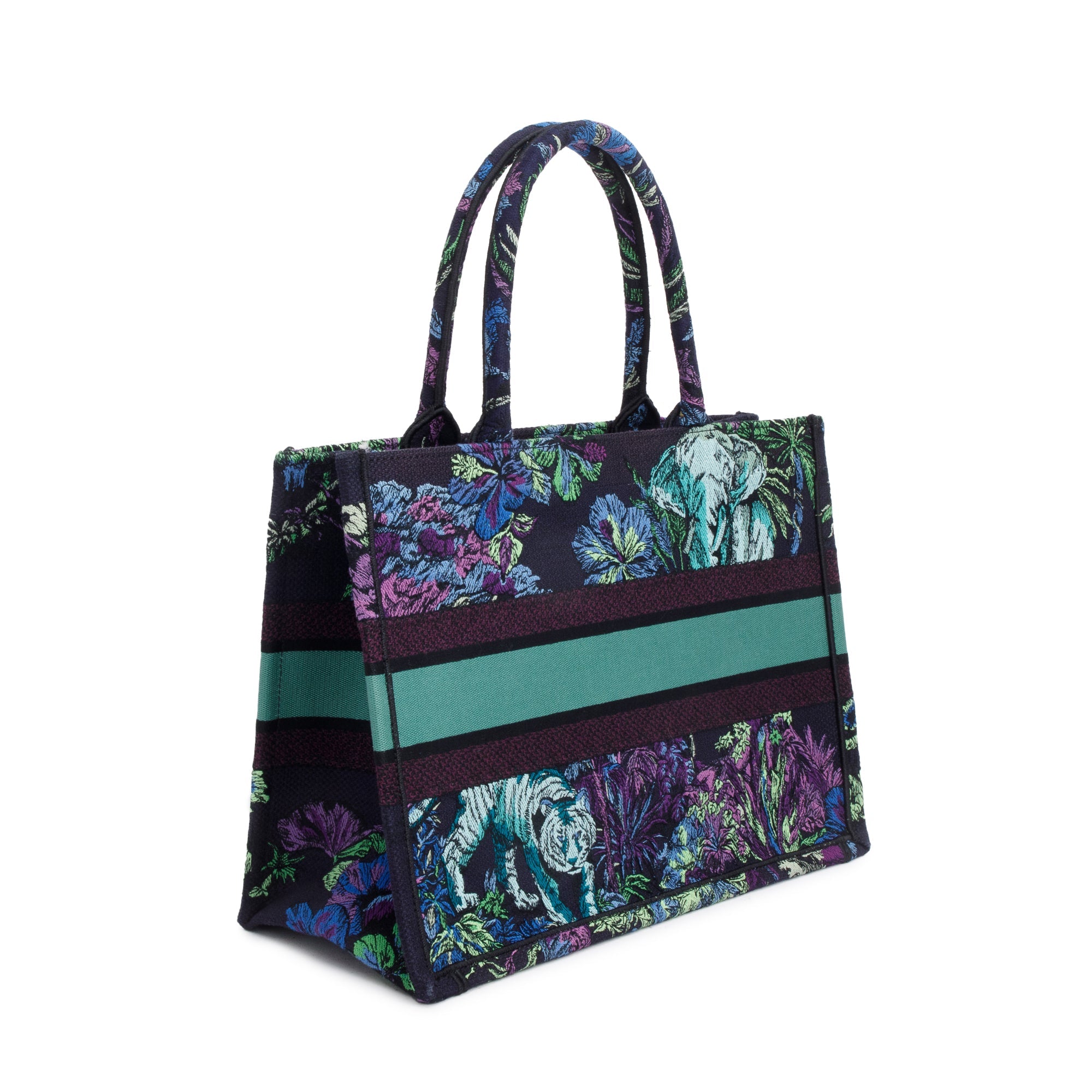 Christian Dior 2023 Medium Multicolor Toile de Jouy Voyage Embroidery Canvas Book Tote w/ Box & Receipt