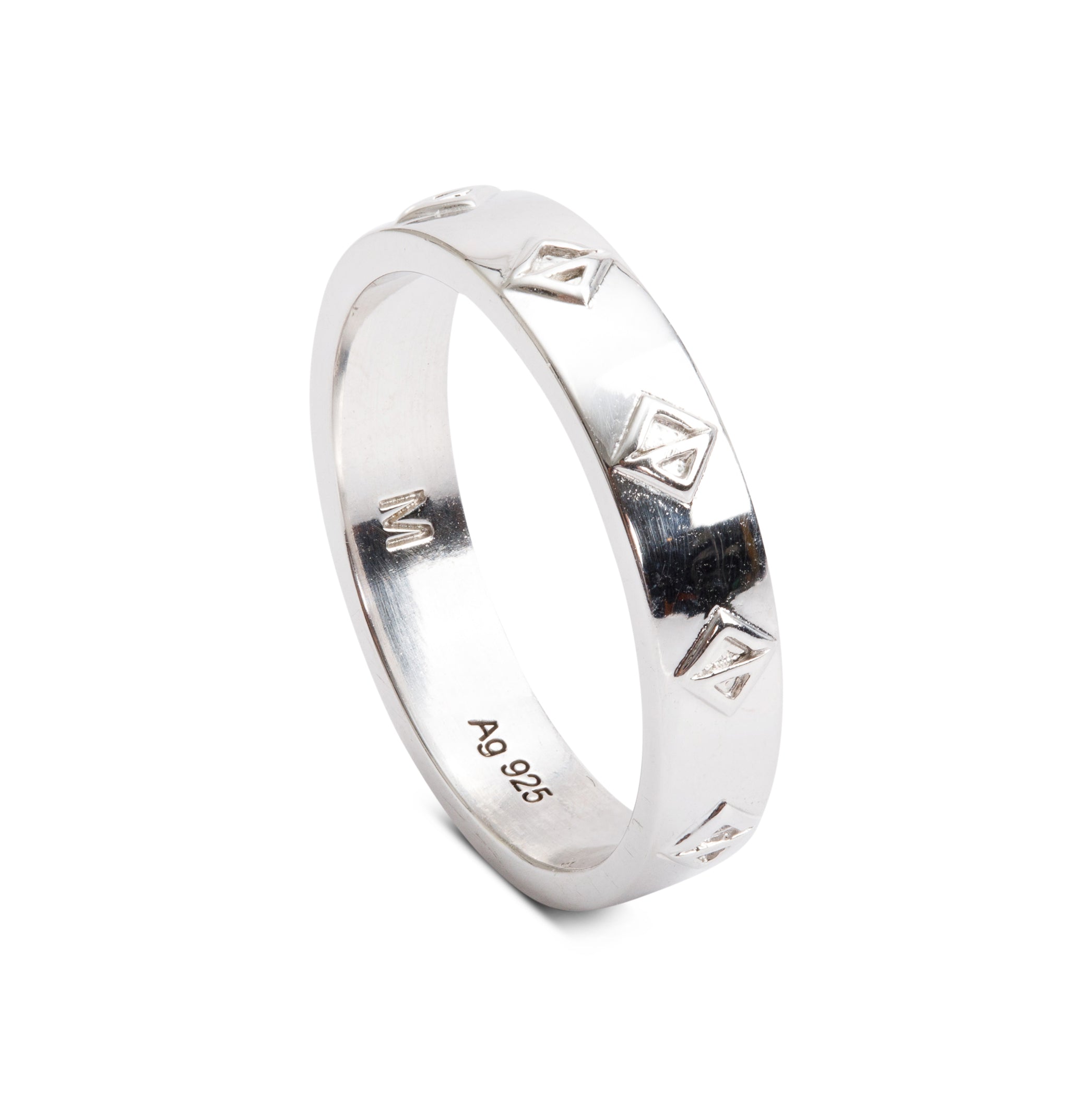 Christian Dior 2023 Sterling Silver CD Ring, Size M 9.25 w/ Box & Receipt