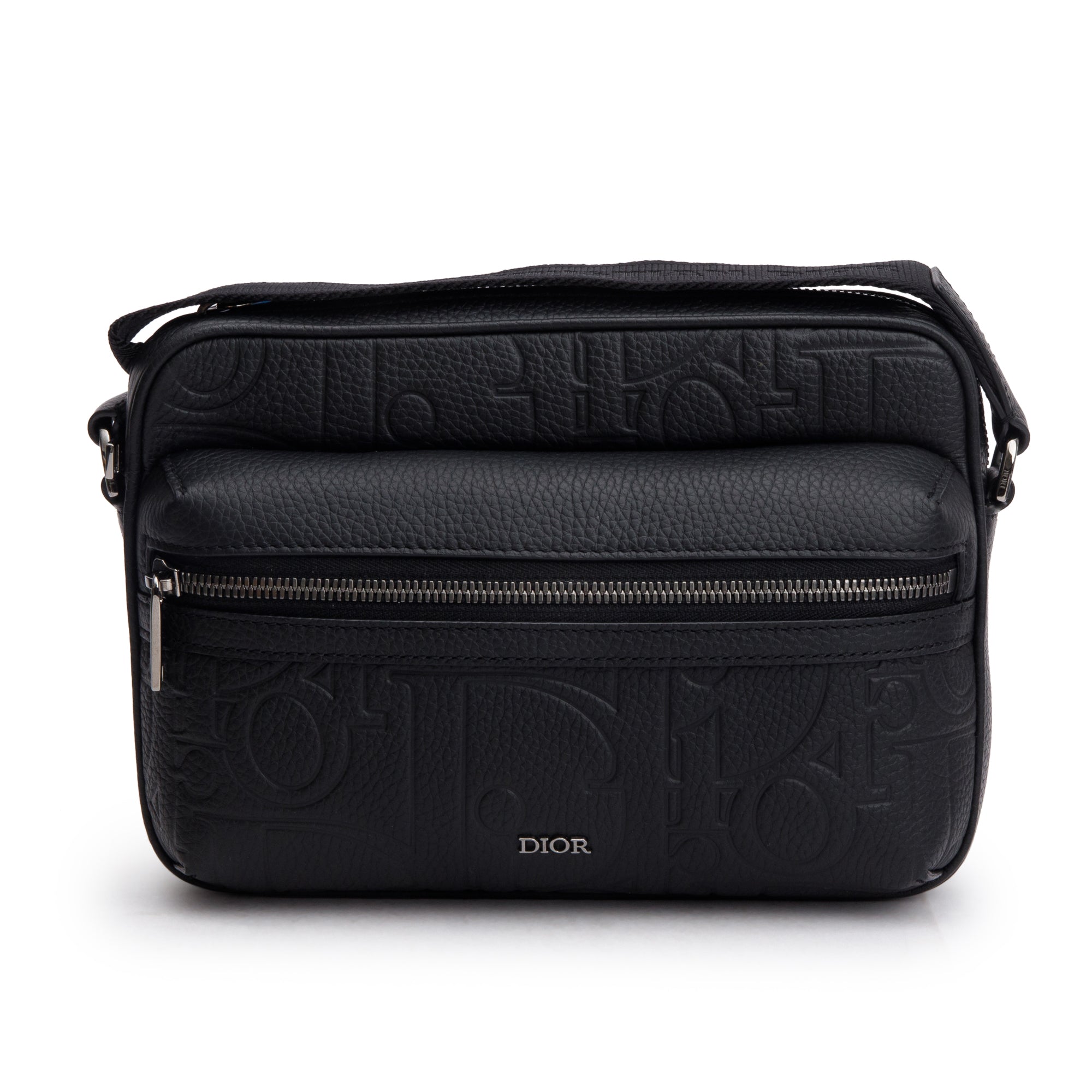 Christian Dior 2024 Black Leather Rider 2.0 Zipped Messenger Bag w