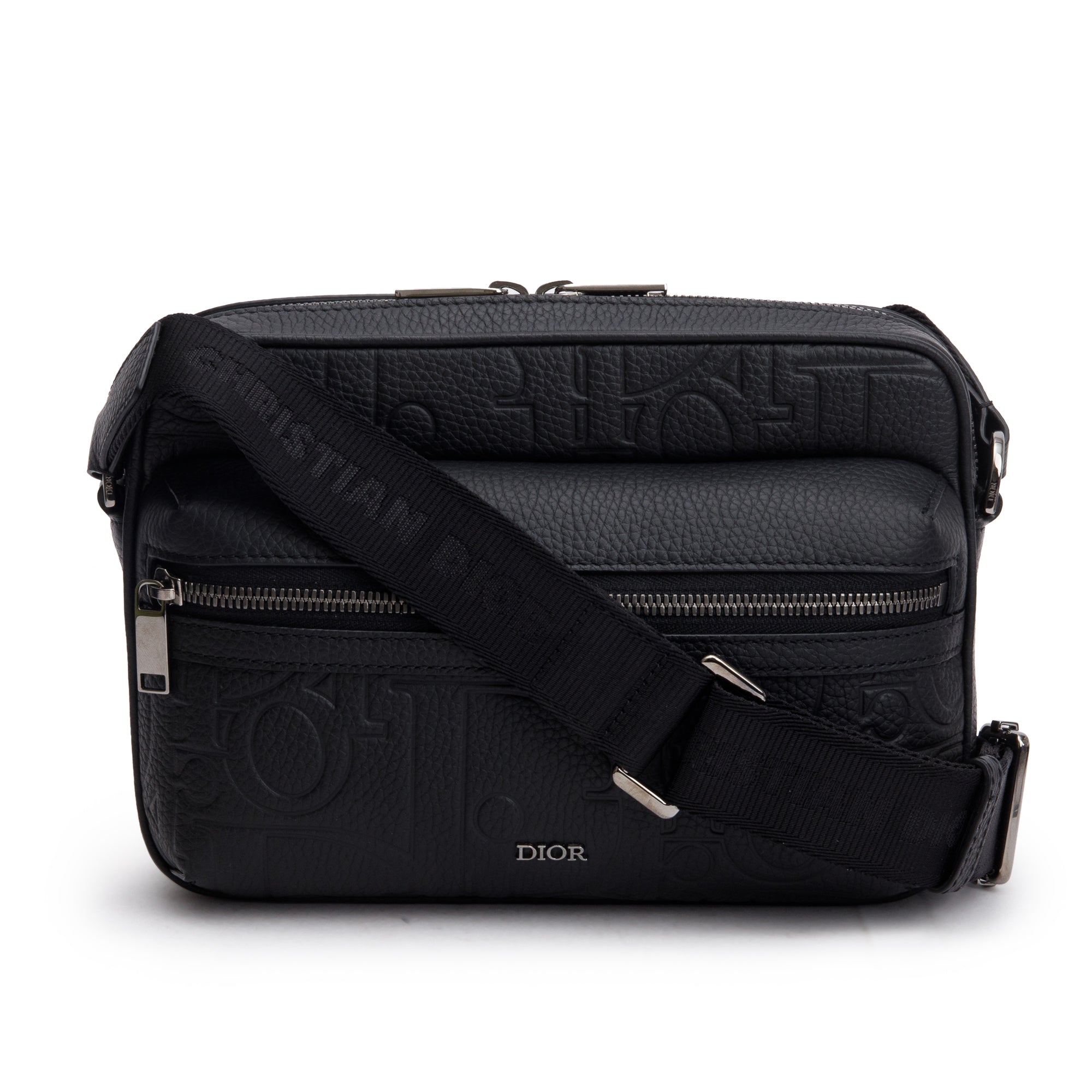 Christian Dior 2024 Black Leather Rider 2.0 Zipped Messenger Bag w/ Box