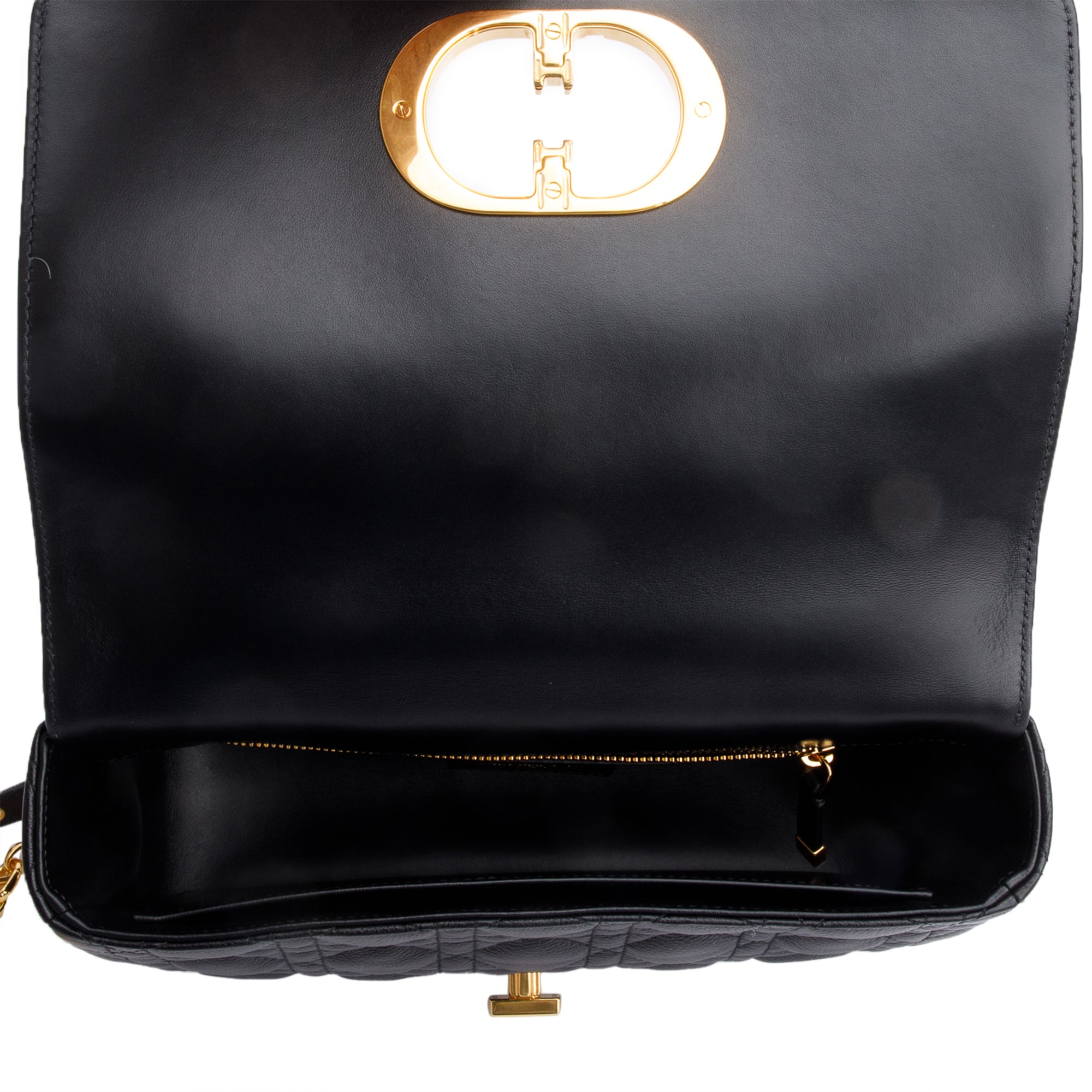 Christian Dior 2024 Black Supple Cannage Calfskin Leather Medium Dior Caro Bag w/ Box & Authenticity Card