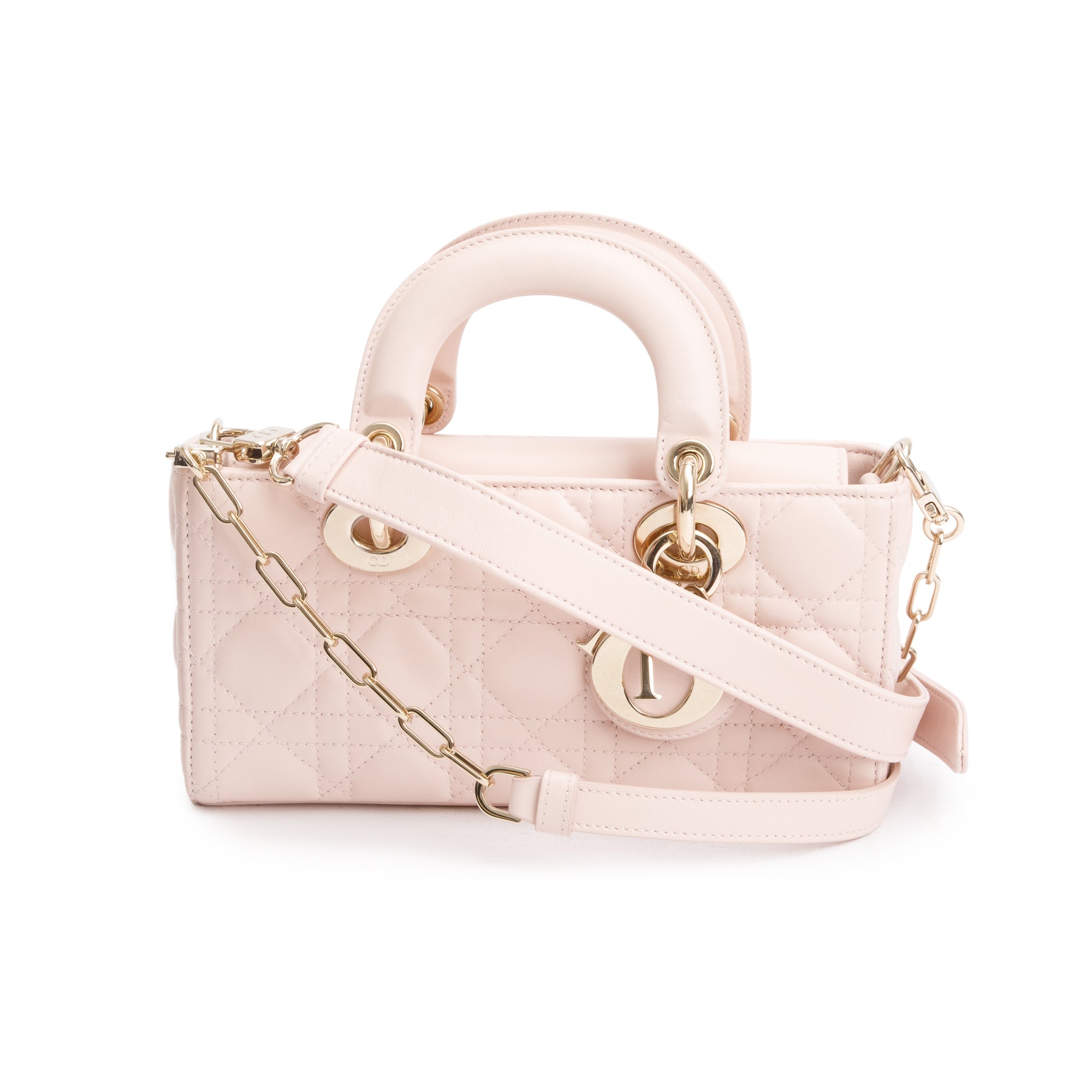 Christian Dior 2024 Pink Cannage Lambskin Small Lady D-Joy Bag