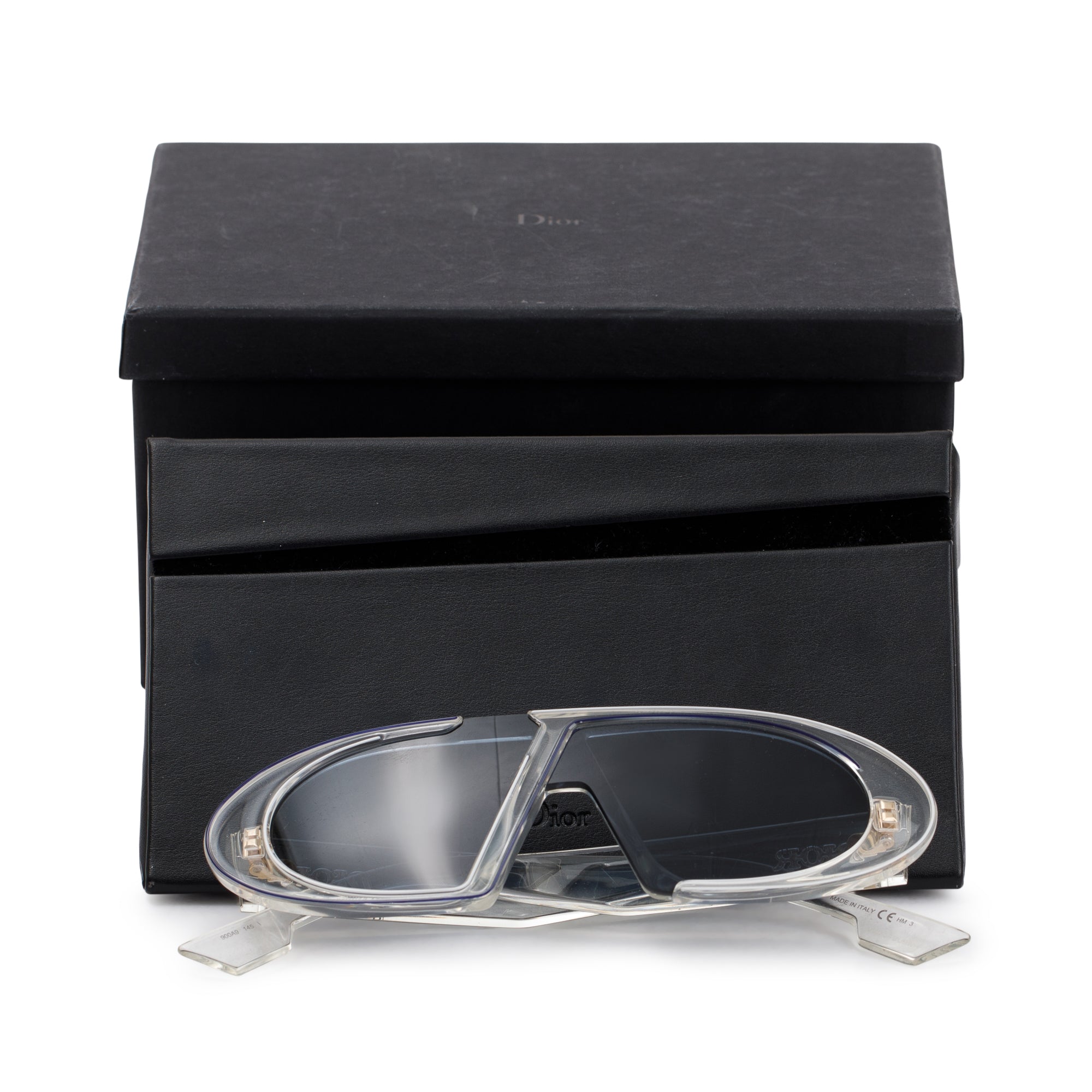 Christian Dior 900A9 Oblique Clear Acetate Sunglasses w/ Case