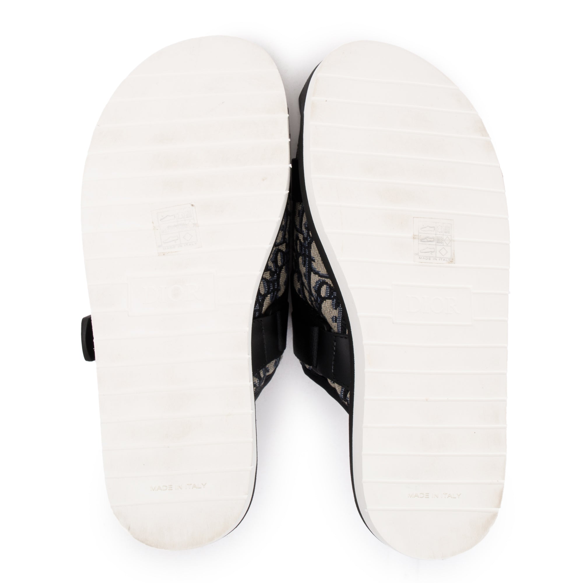 Christian Dior Beige & Black Oblique Jacquard Alpha Sandal, Size 44