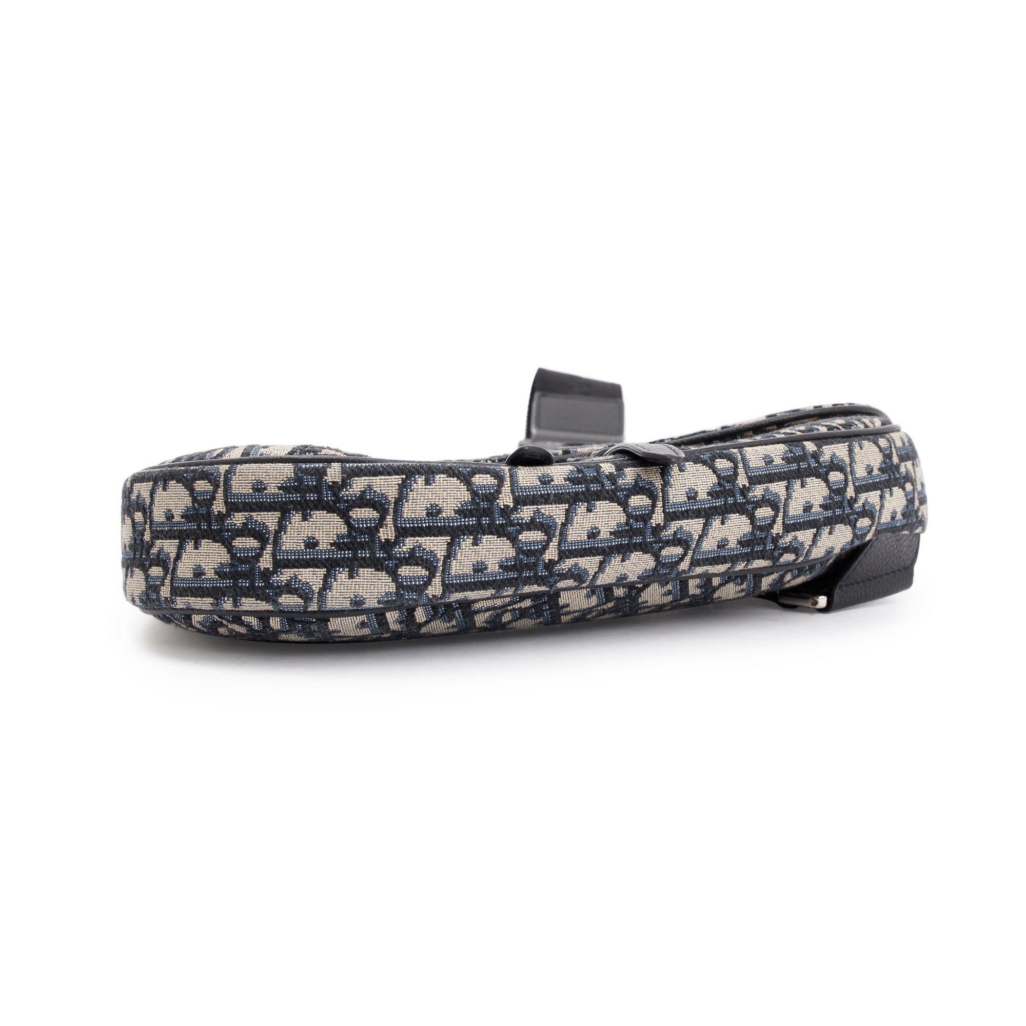 Christian Dior Beige & Black Oblique Mens Saddle Bag w/ Box & Authenticity Card