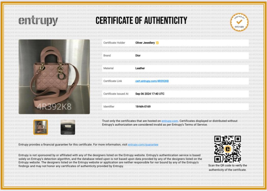 Christian Dior Beige Cannage Lambskin Leather Small Lady Dior My Abcdior Bag w/ Strap