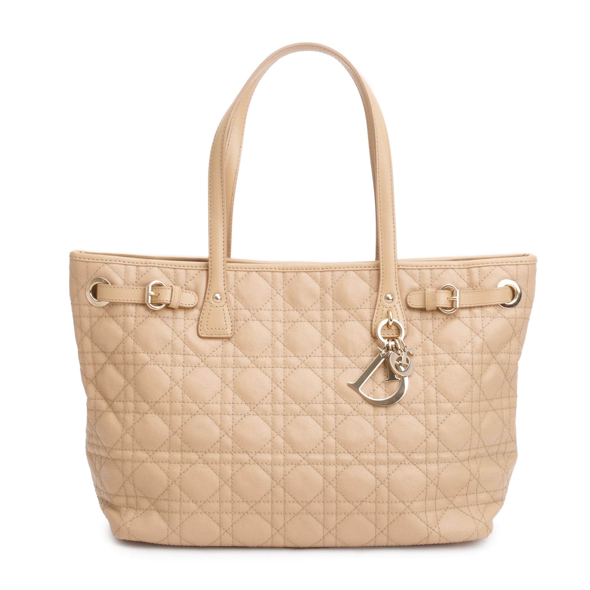 Christian Dior Beige Cannage Panarea Shopping Tote